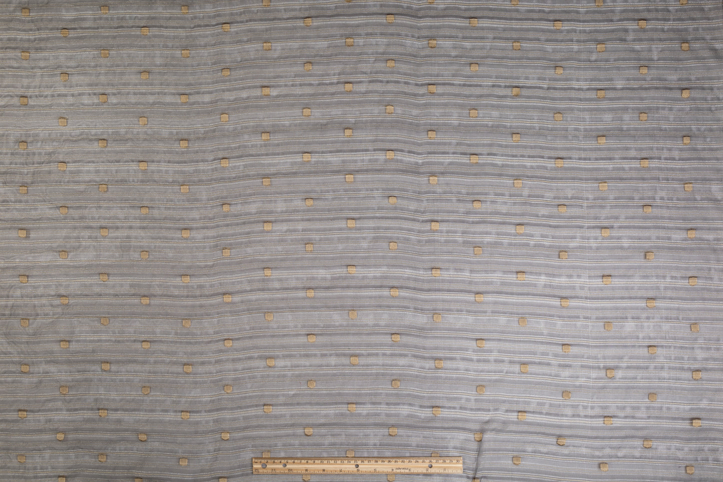 Metallic Striped Organza - Gunmetal Gray / Gold