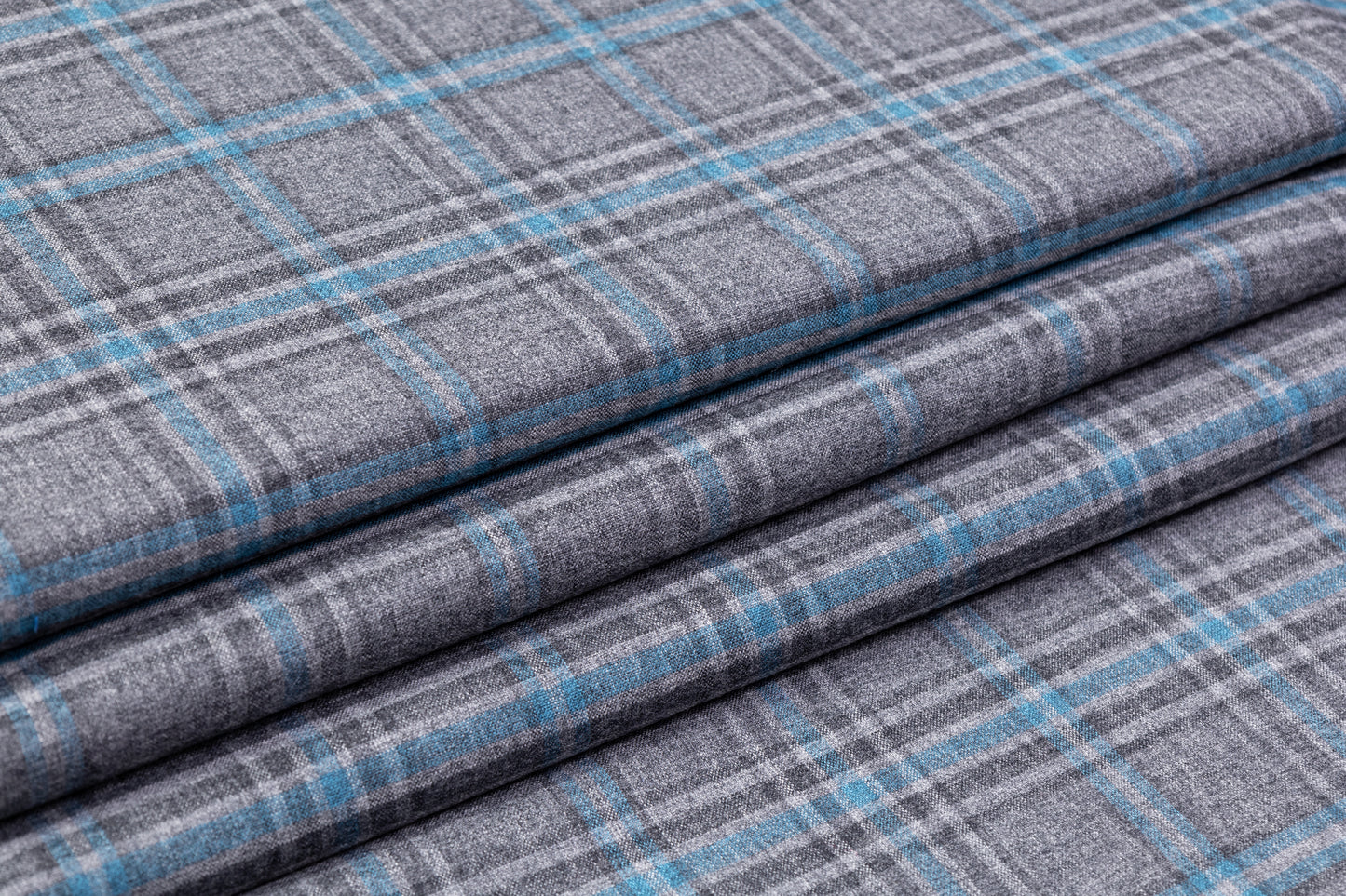 Reda - Checked Italian Wool Suiting - Gray / Blue