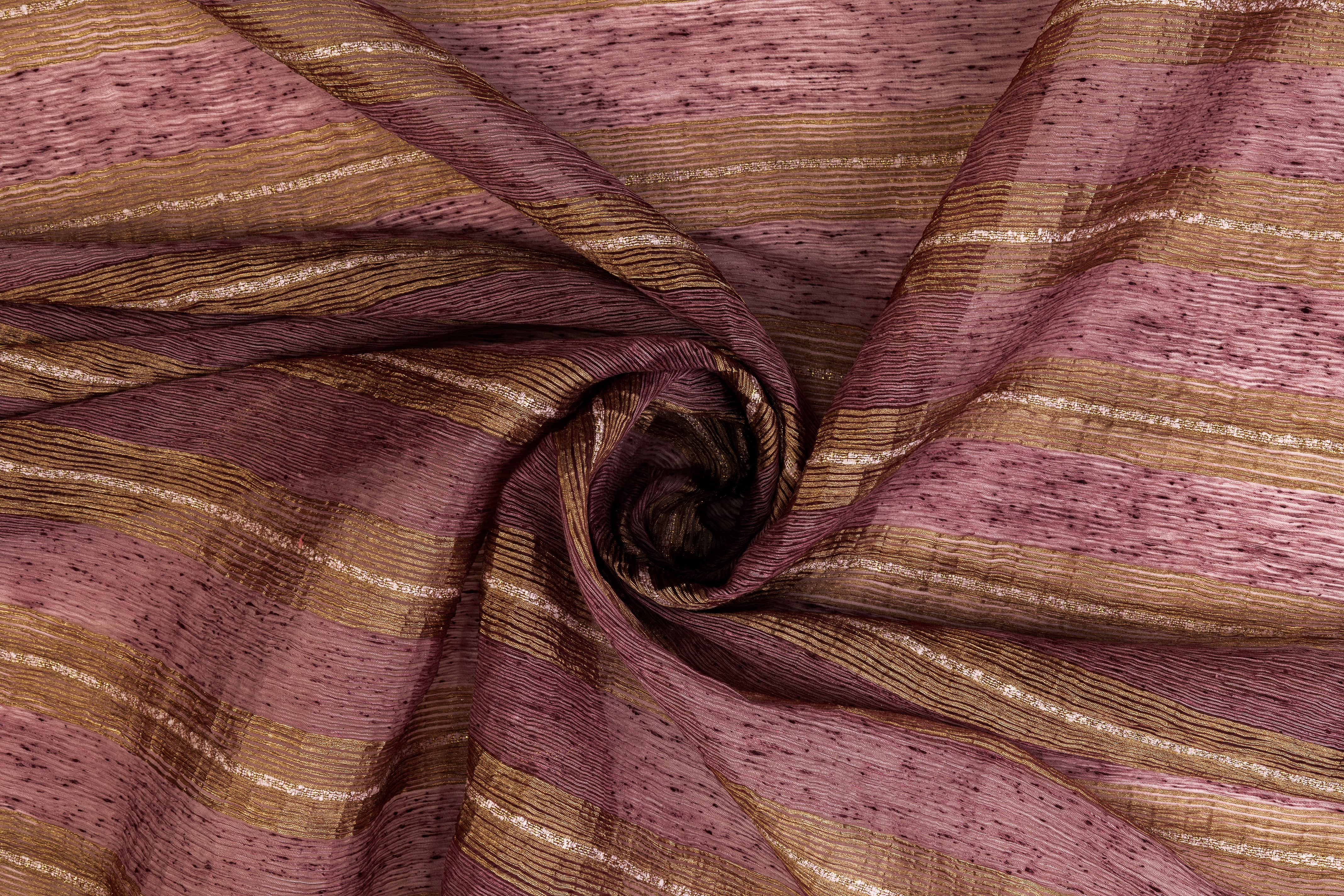 Crushed Metallic Organza - Mauve / Bronze