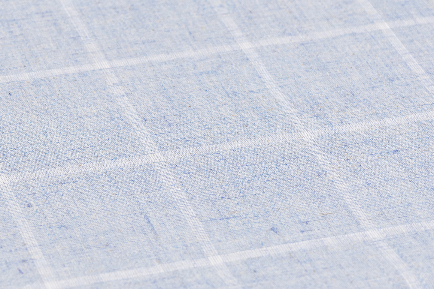 Windowpane Italian Cotton Linen Wool Suiting - Blue