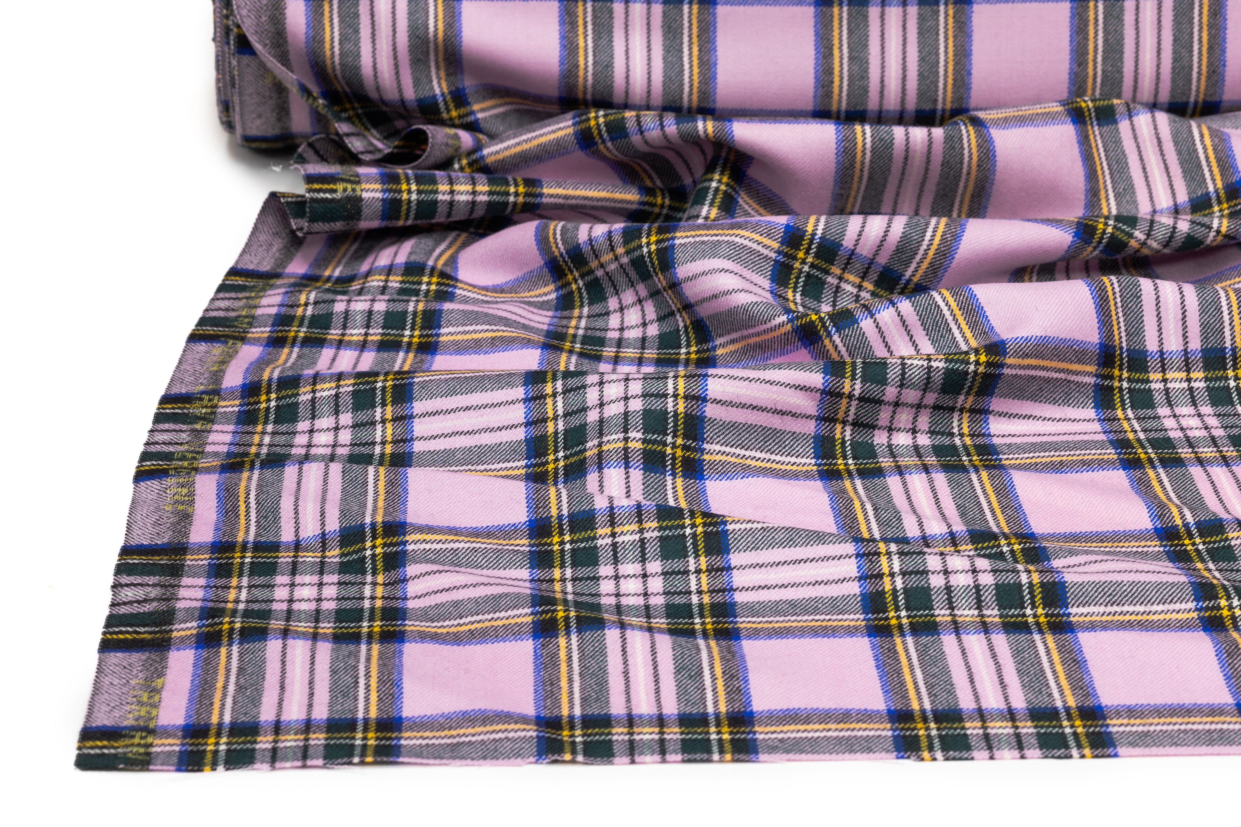 Tartan Italian Wool Suiting - Pink / Green / Blue / Yellow