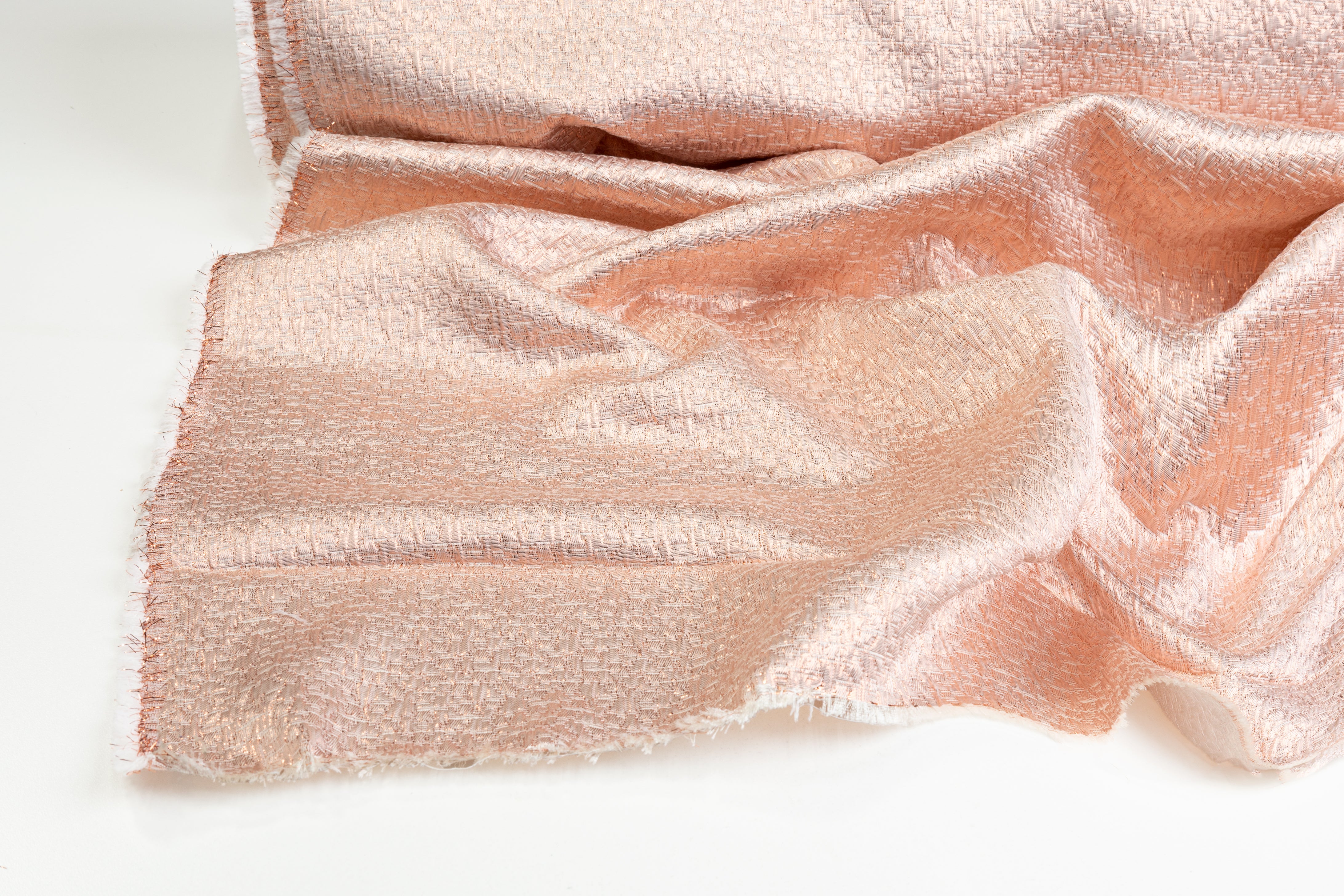 Crushed Metallic Brocade - Rose Gold