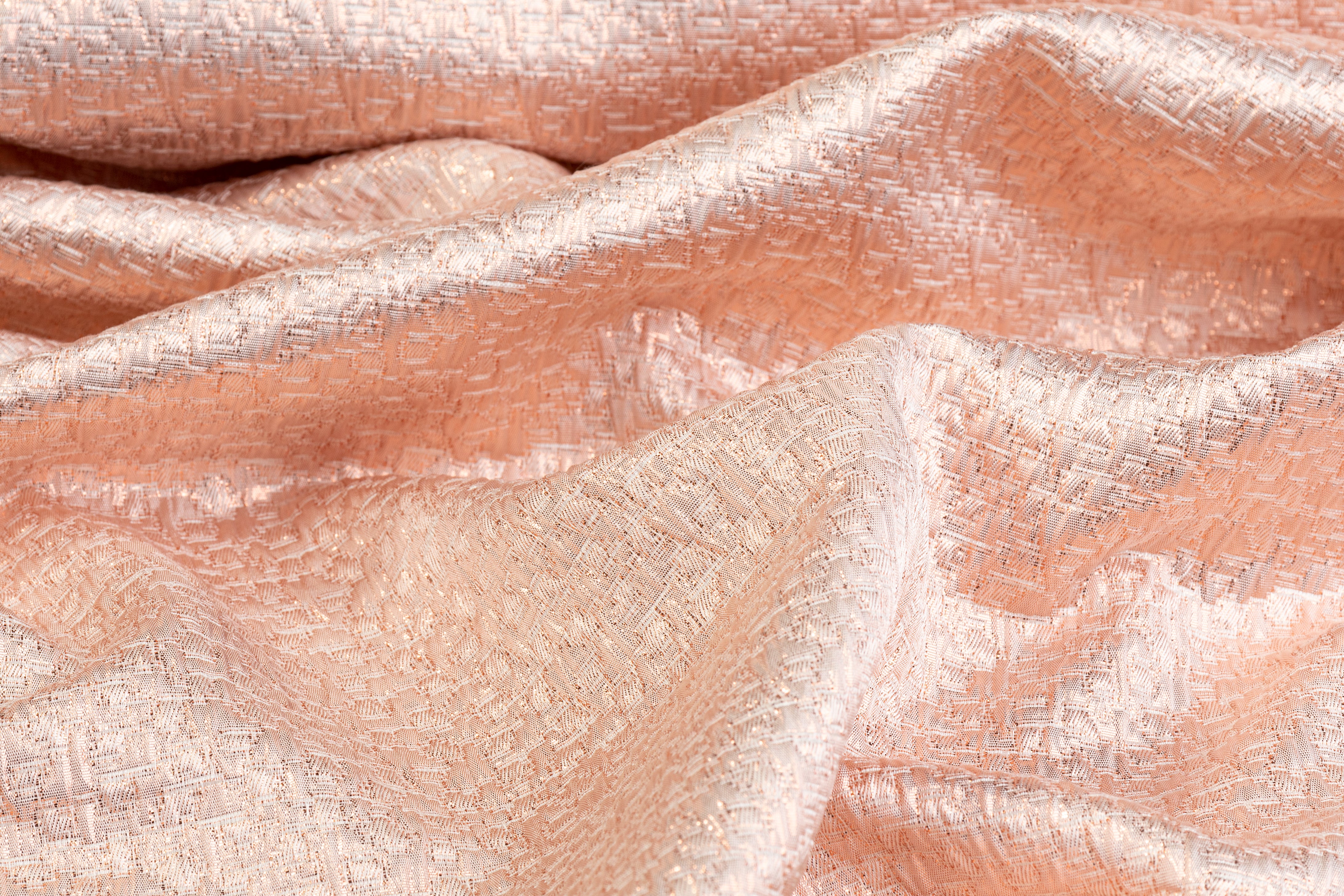 Crushed Metallic Brocade - Rose Gold