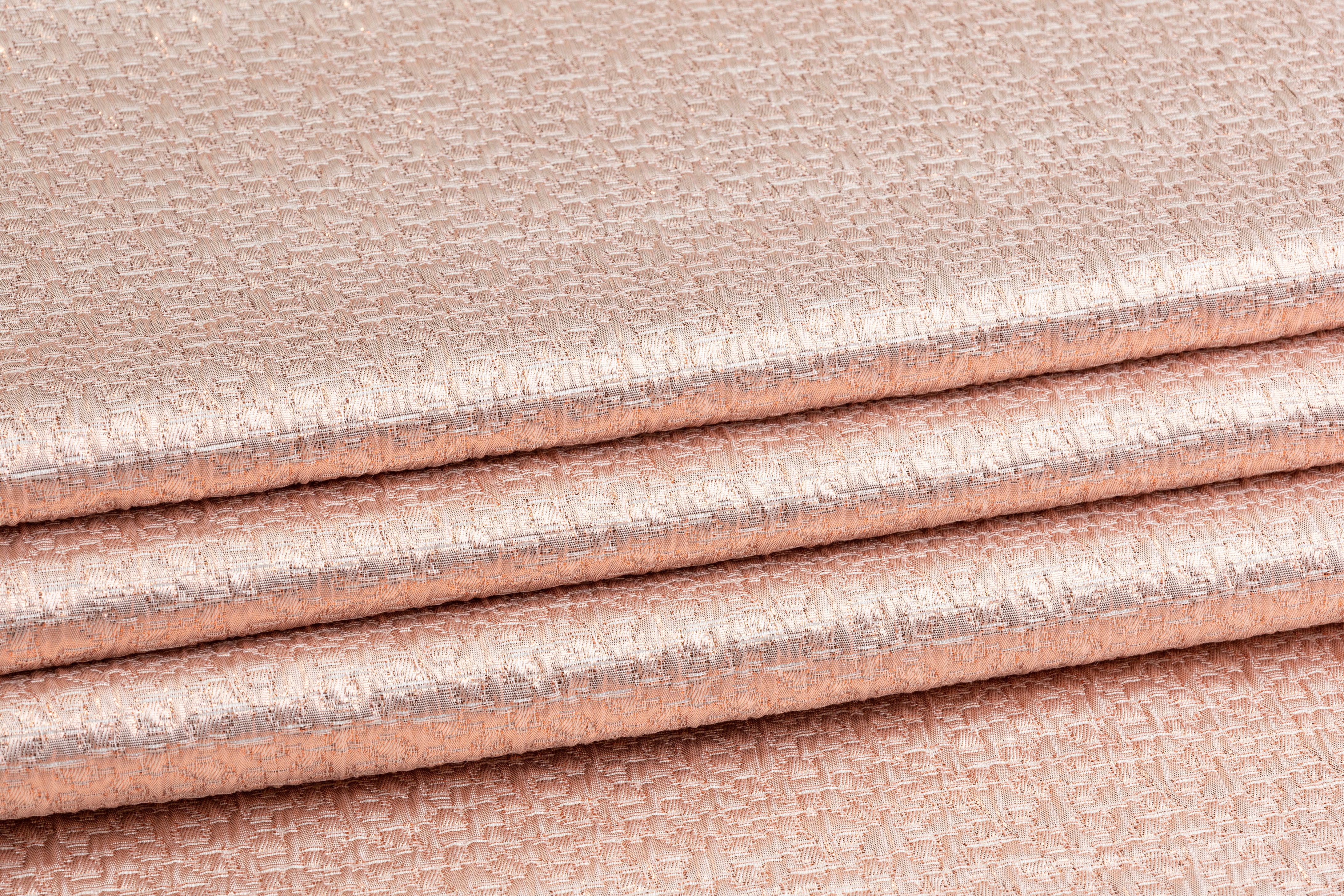 Crushed Metallic Brocade - Rose Gold