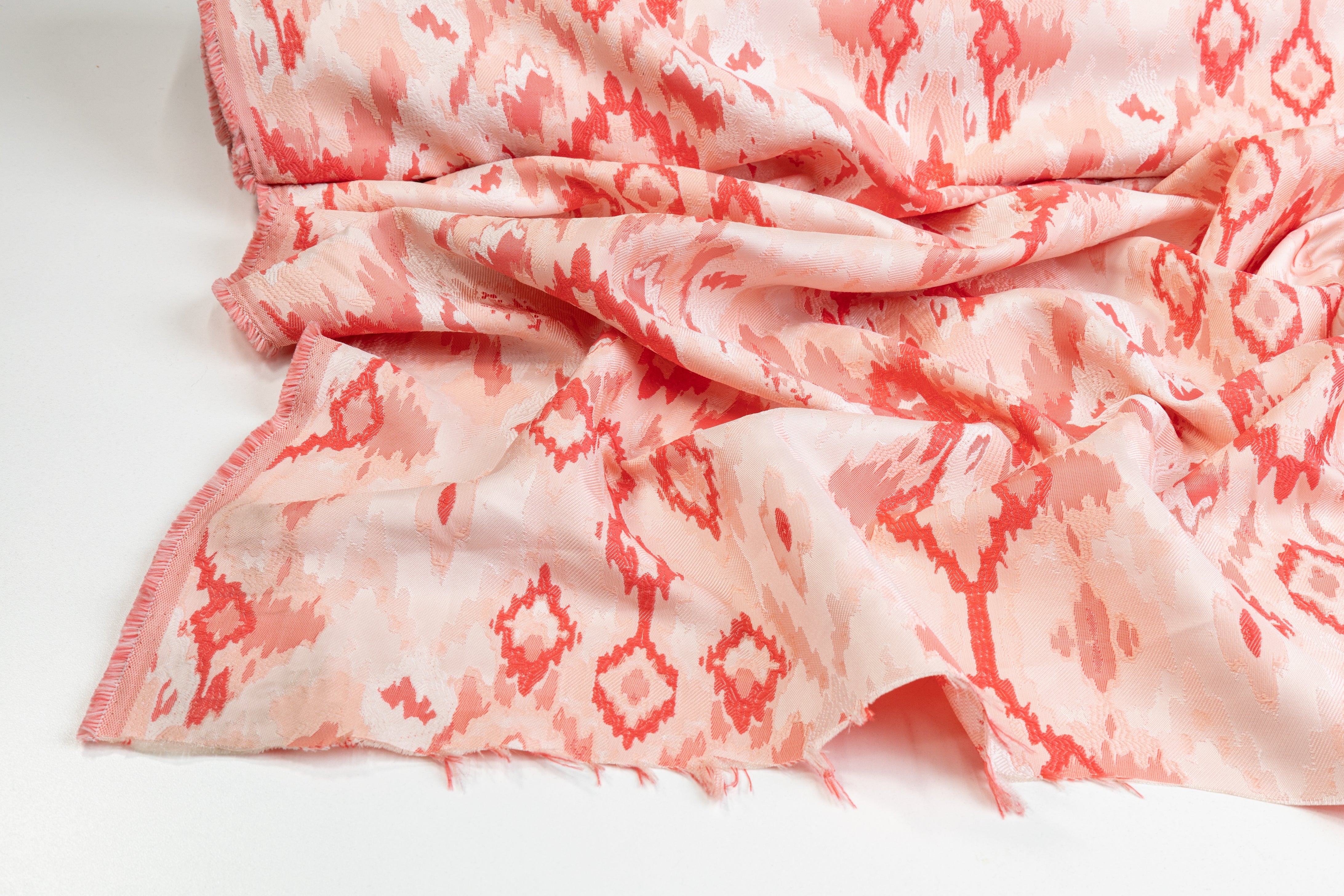 Ikat Brocade - Coral Pink