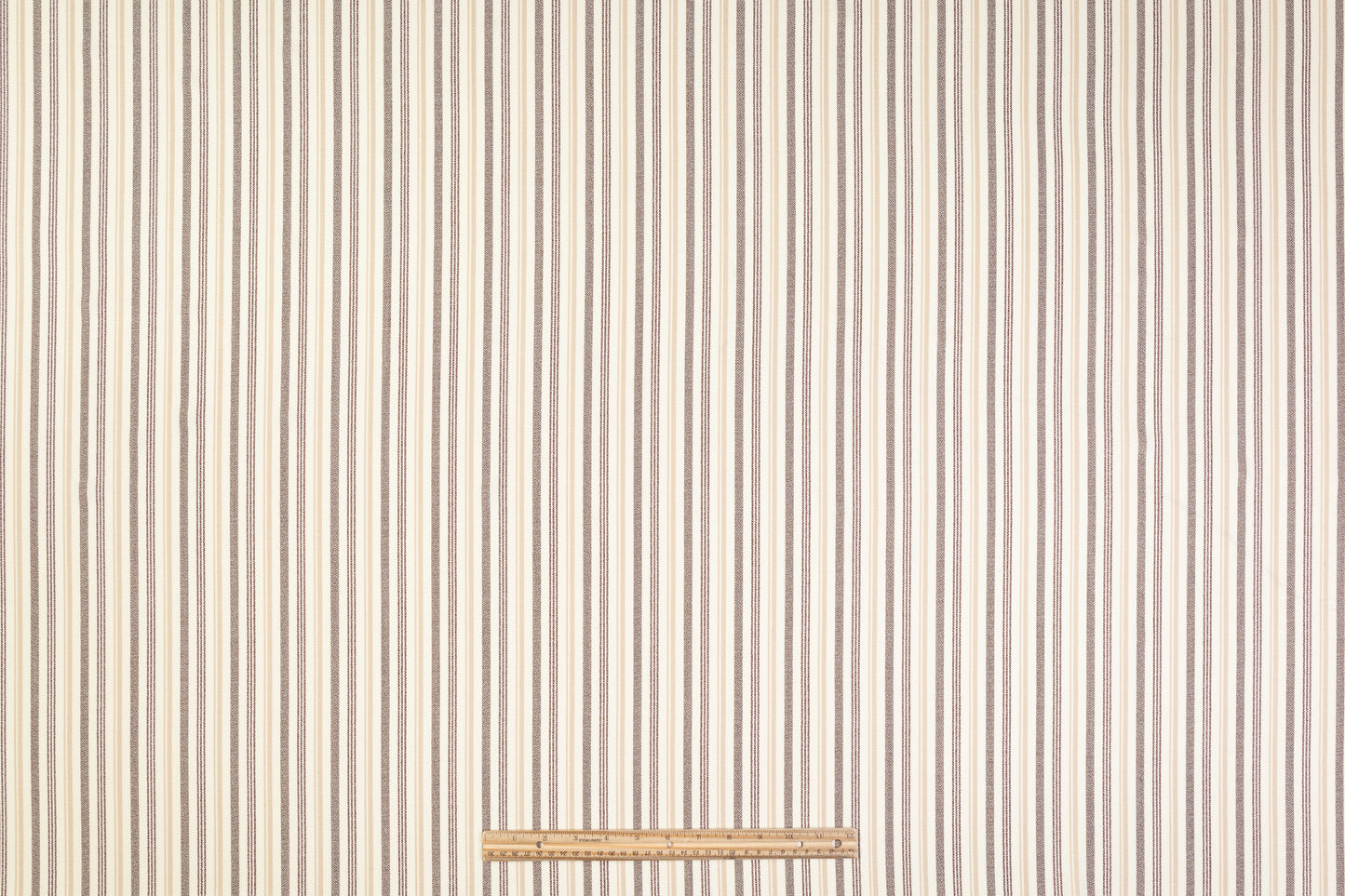 Striped Italian Wool Suiting - Cream / Taupe