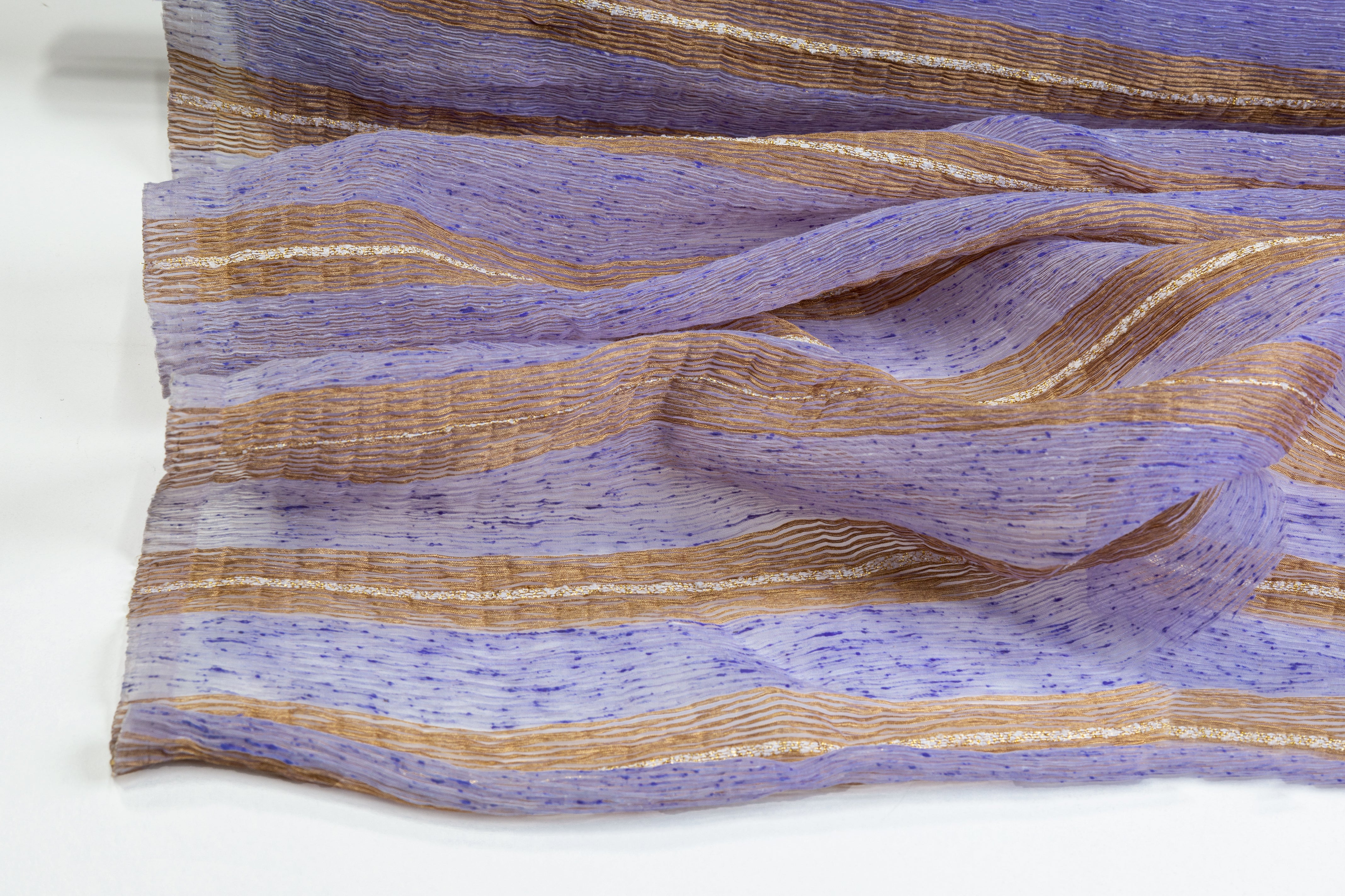 Crushed Metallic Organza - Periwinkle / Copper