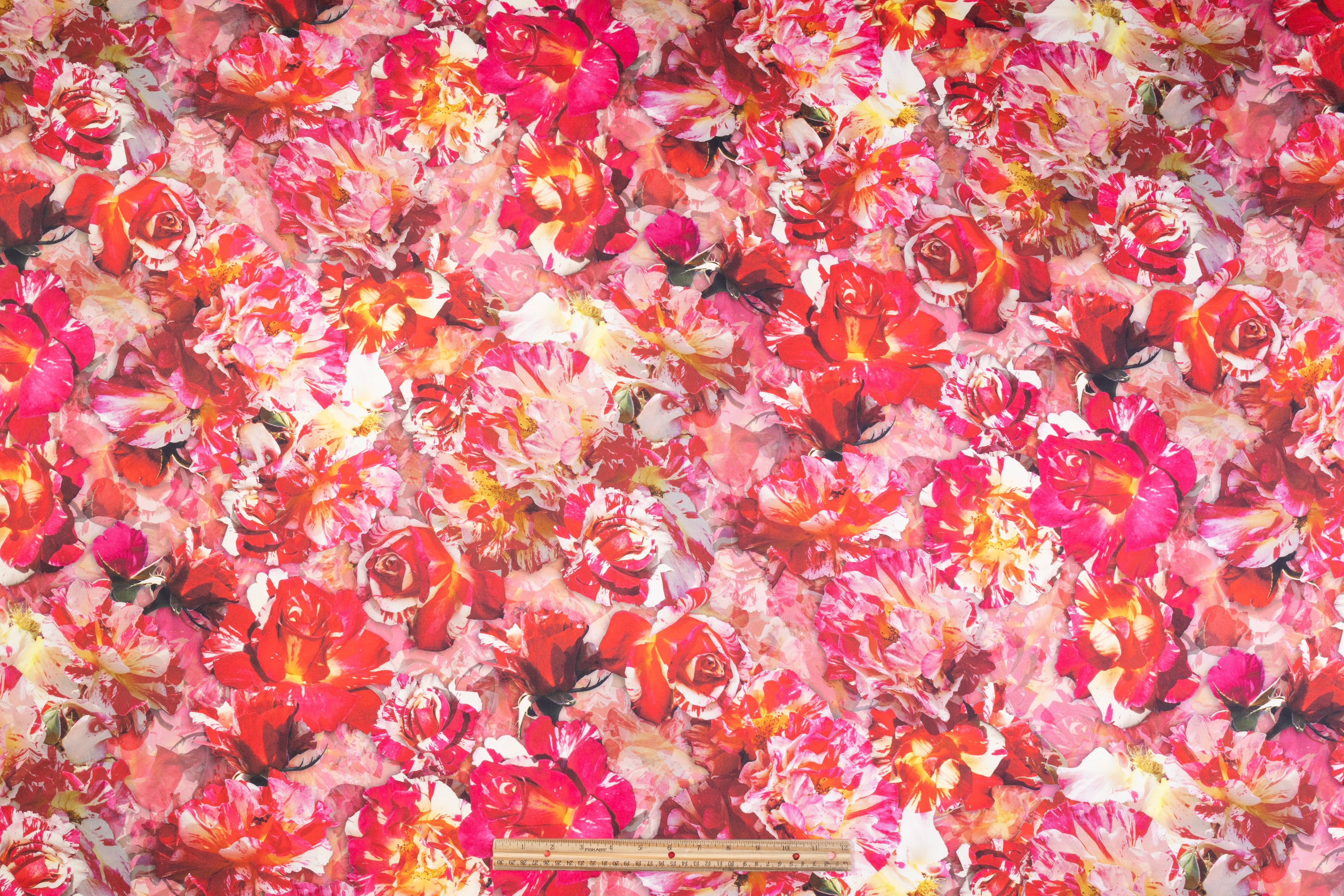Floral Italian Silk Twill - Magenta