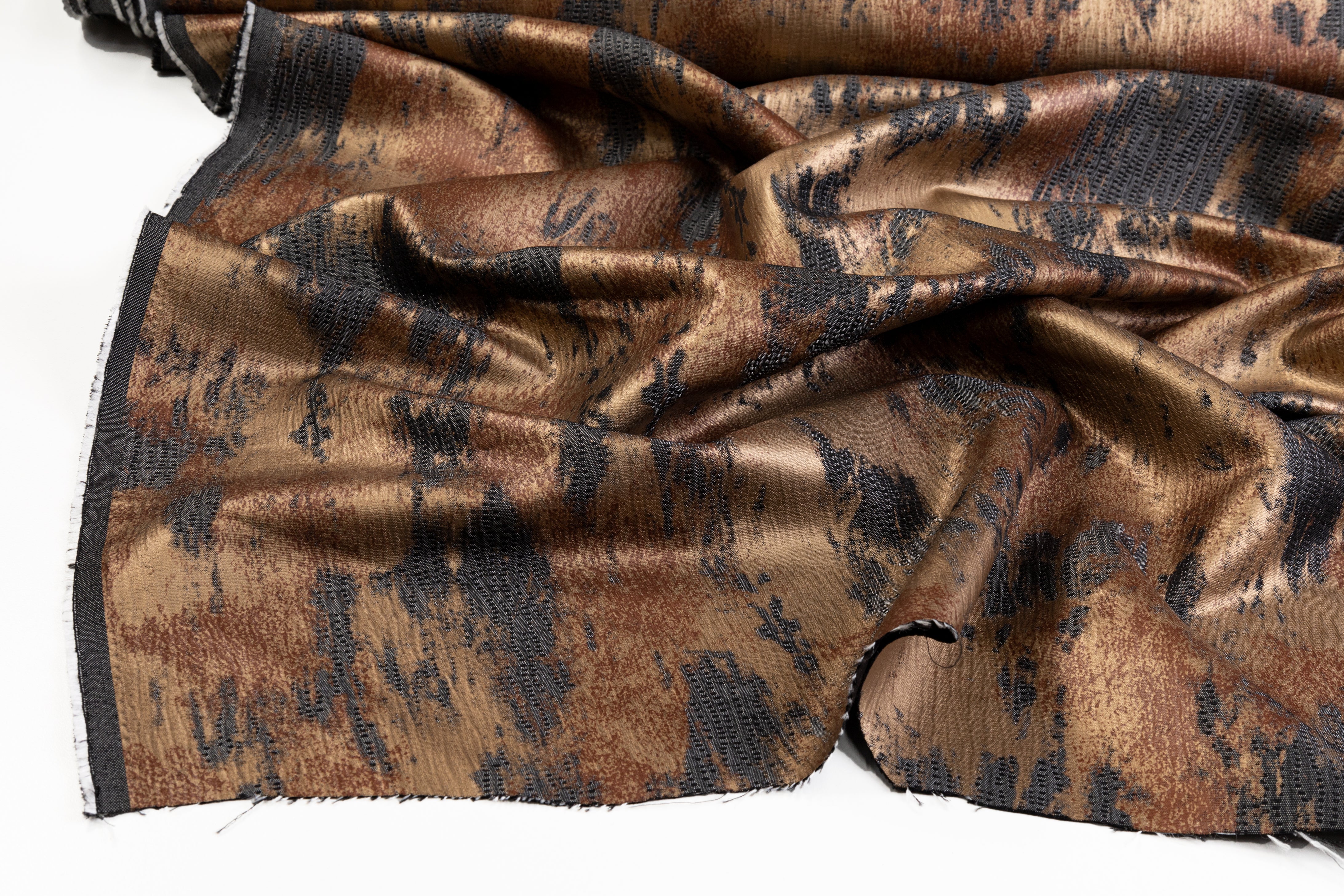 Abstract Metallic Brocade - Copper / Gray