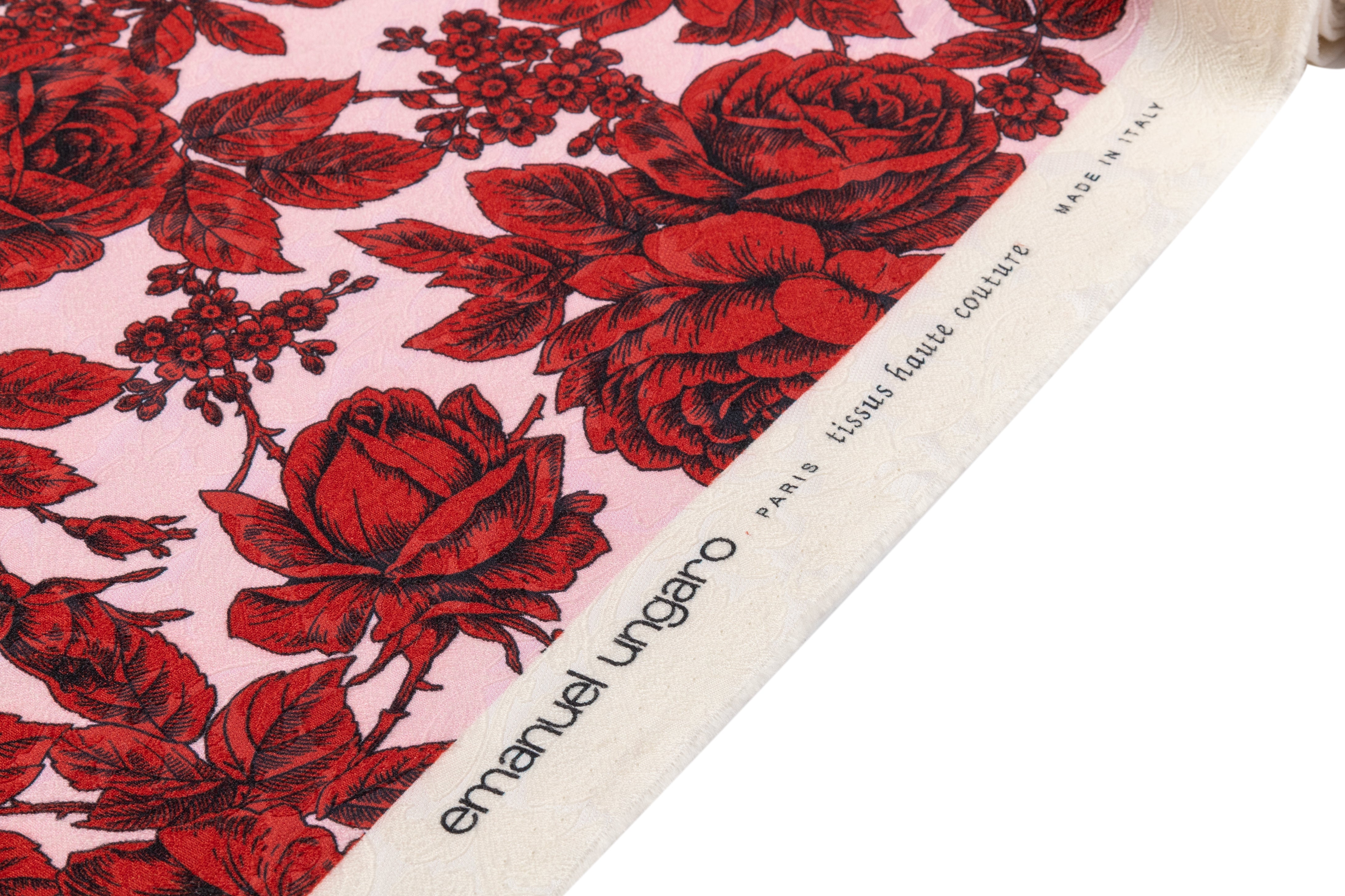 Emanuel Ungaro - Printed Silk Wool Brocade - Pink / Maroon