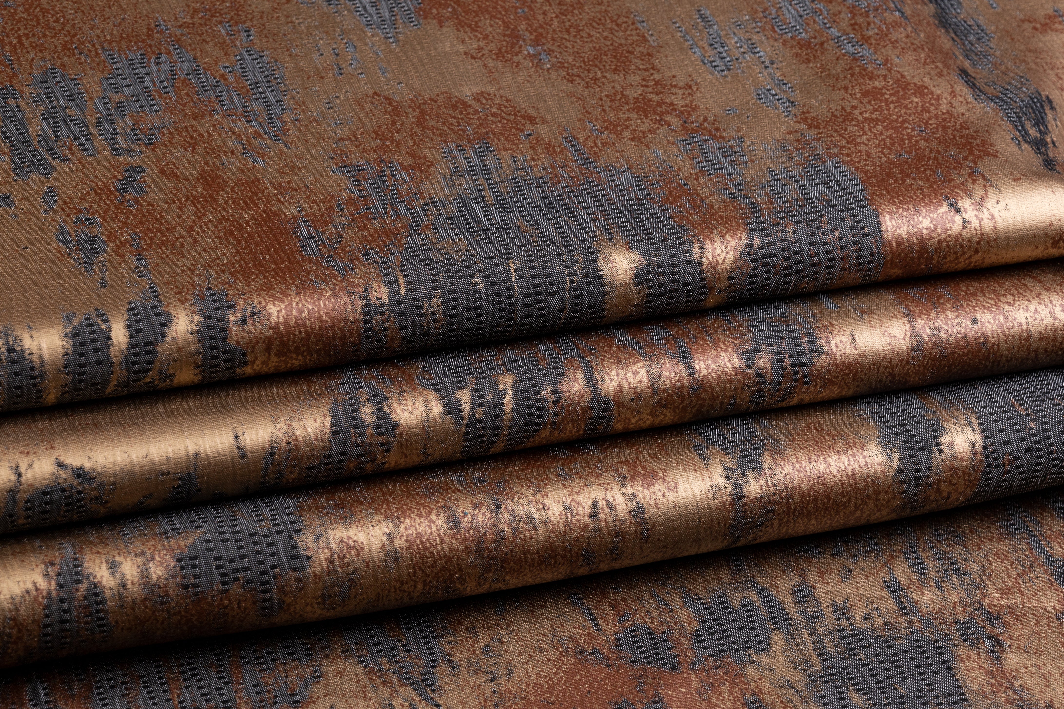 Abstract Metallic Brocade - Copper / Gray