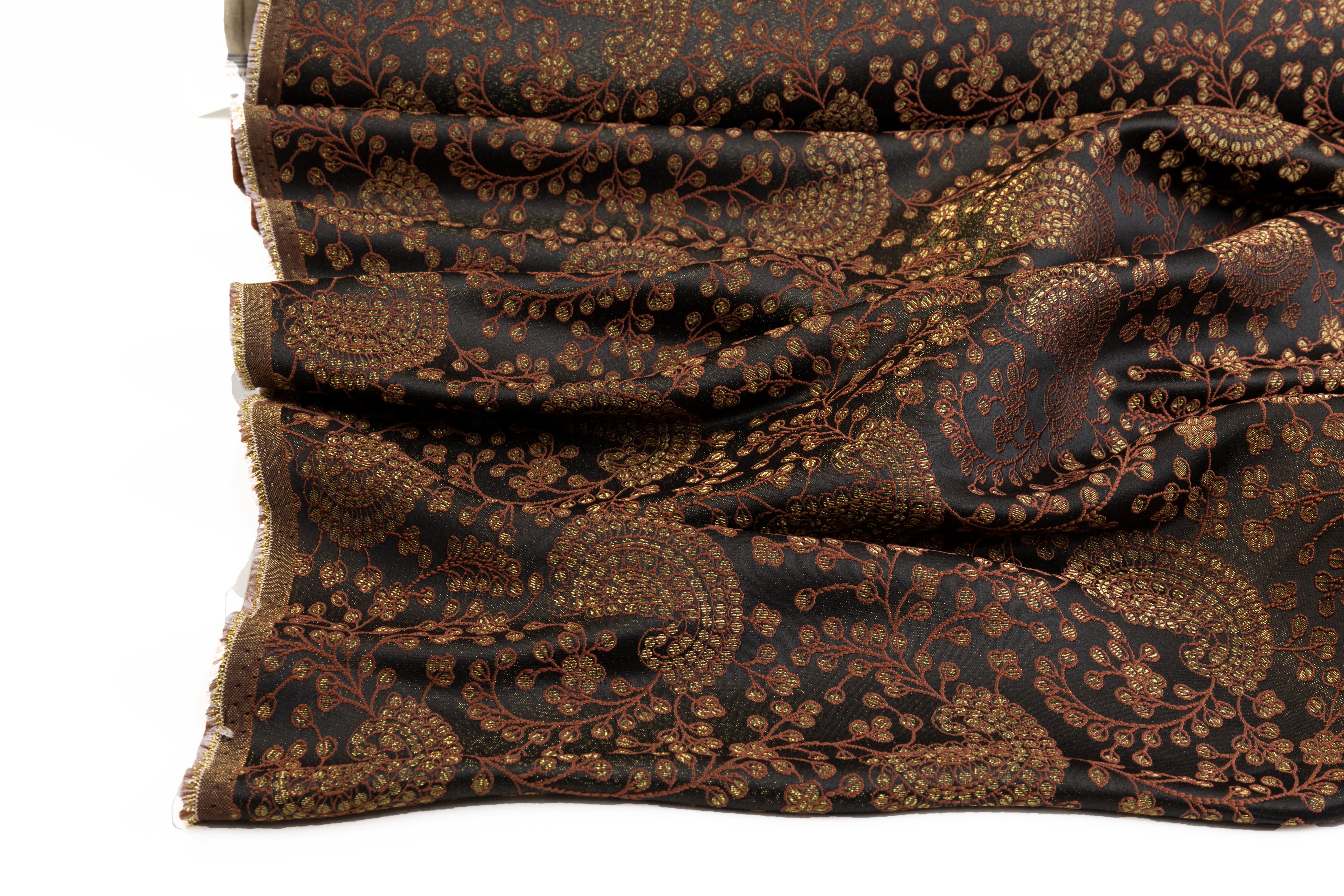 Metallic Scroll Brocade - Bronze / Gold