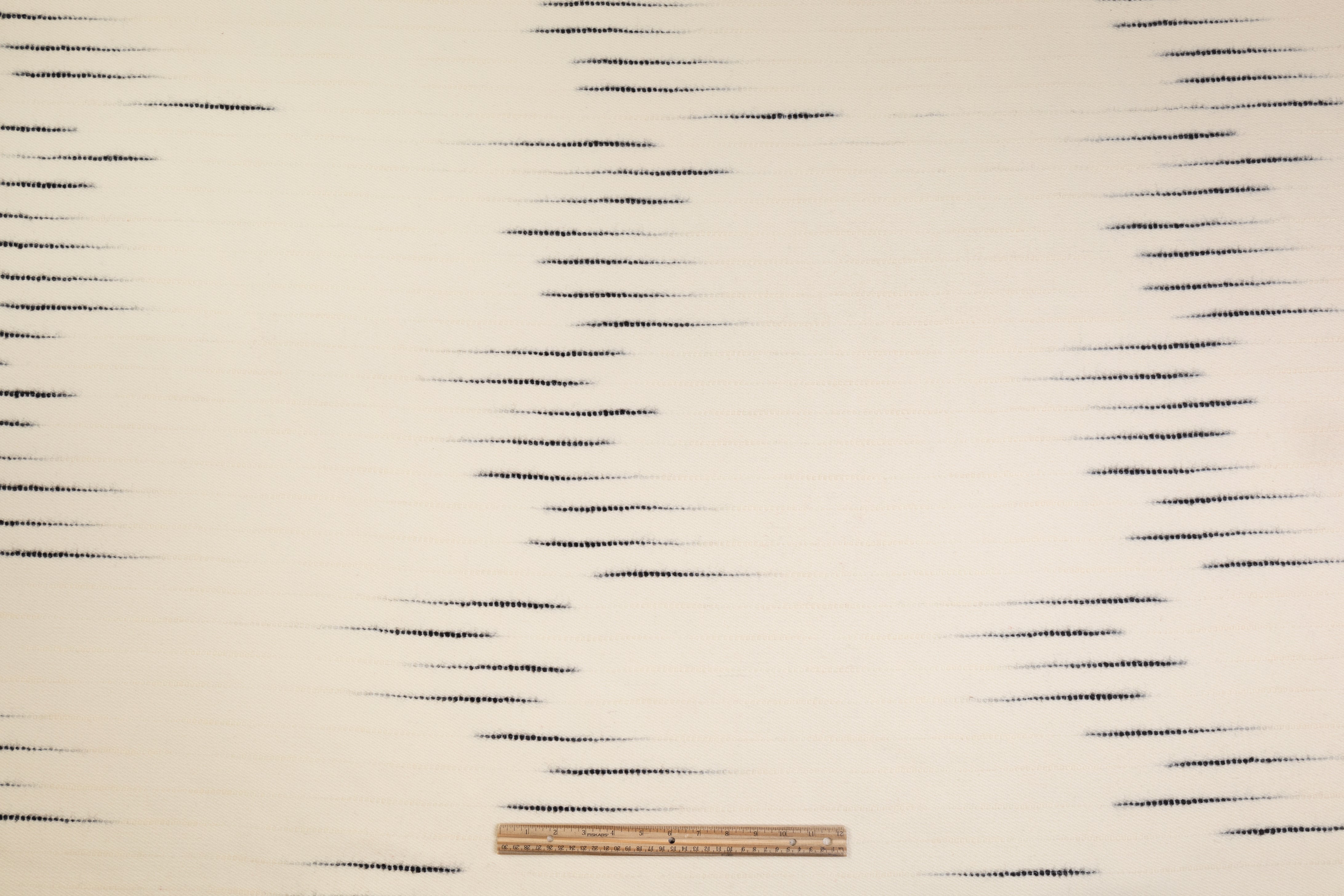 Striated Italian Double Wool Coating - Ivory / Black