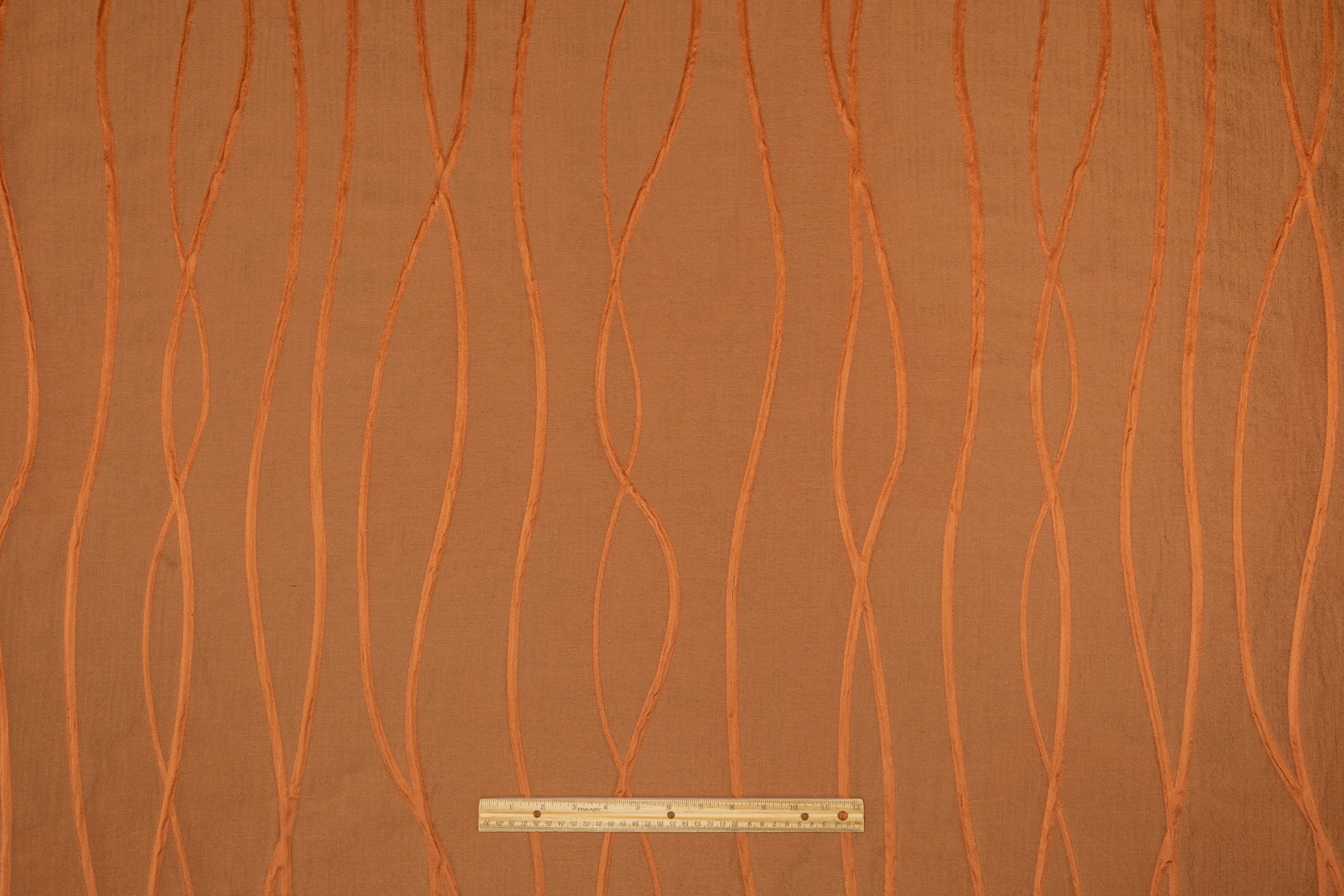 Abstract Italian Silk Blend Cloqué Brocade - Copper