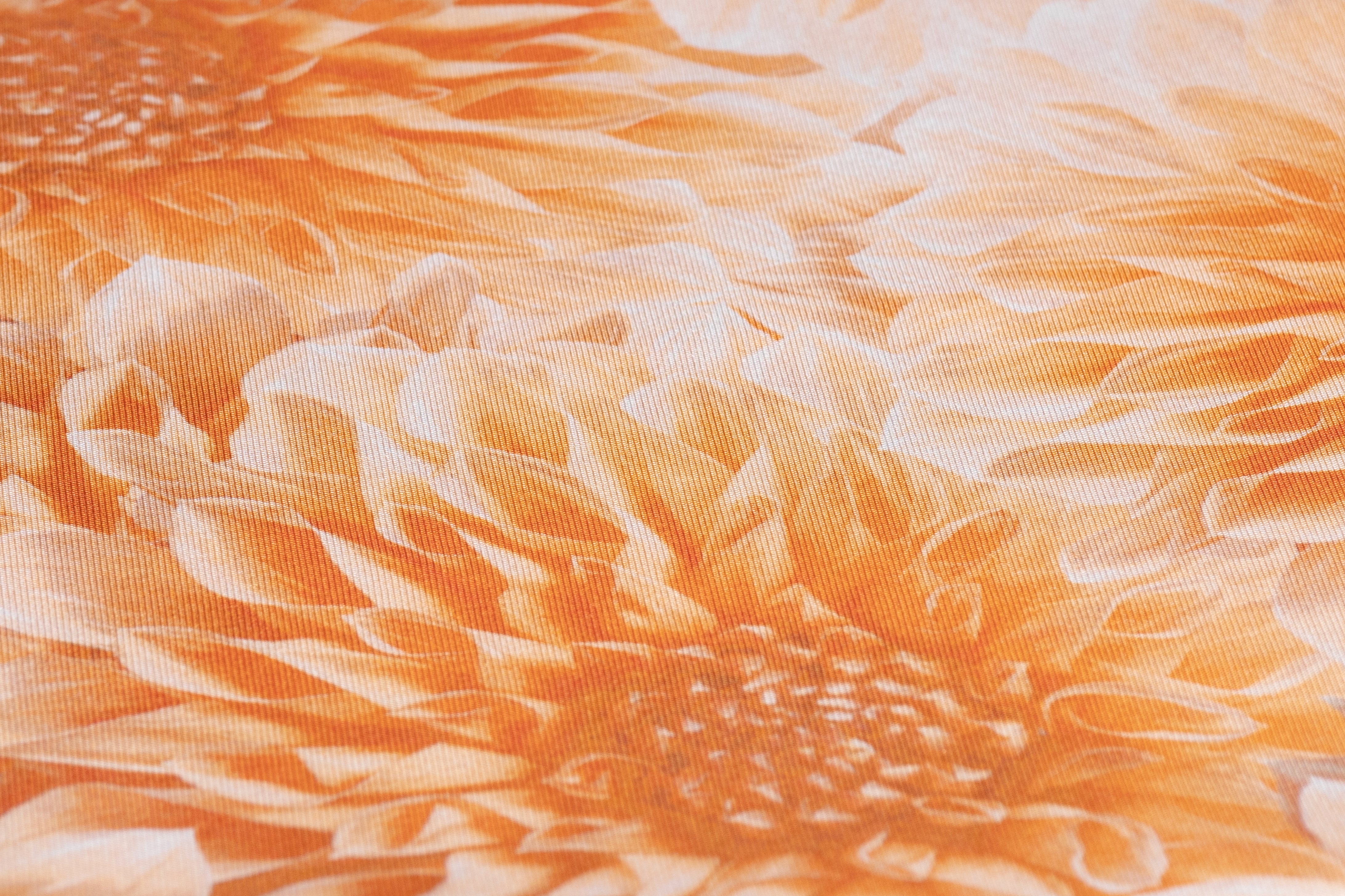 Floral Italian Silk Twill - Orange