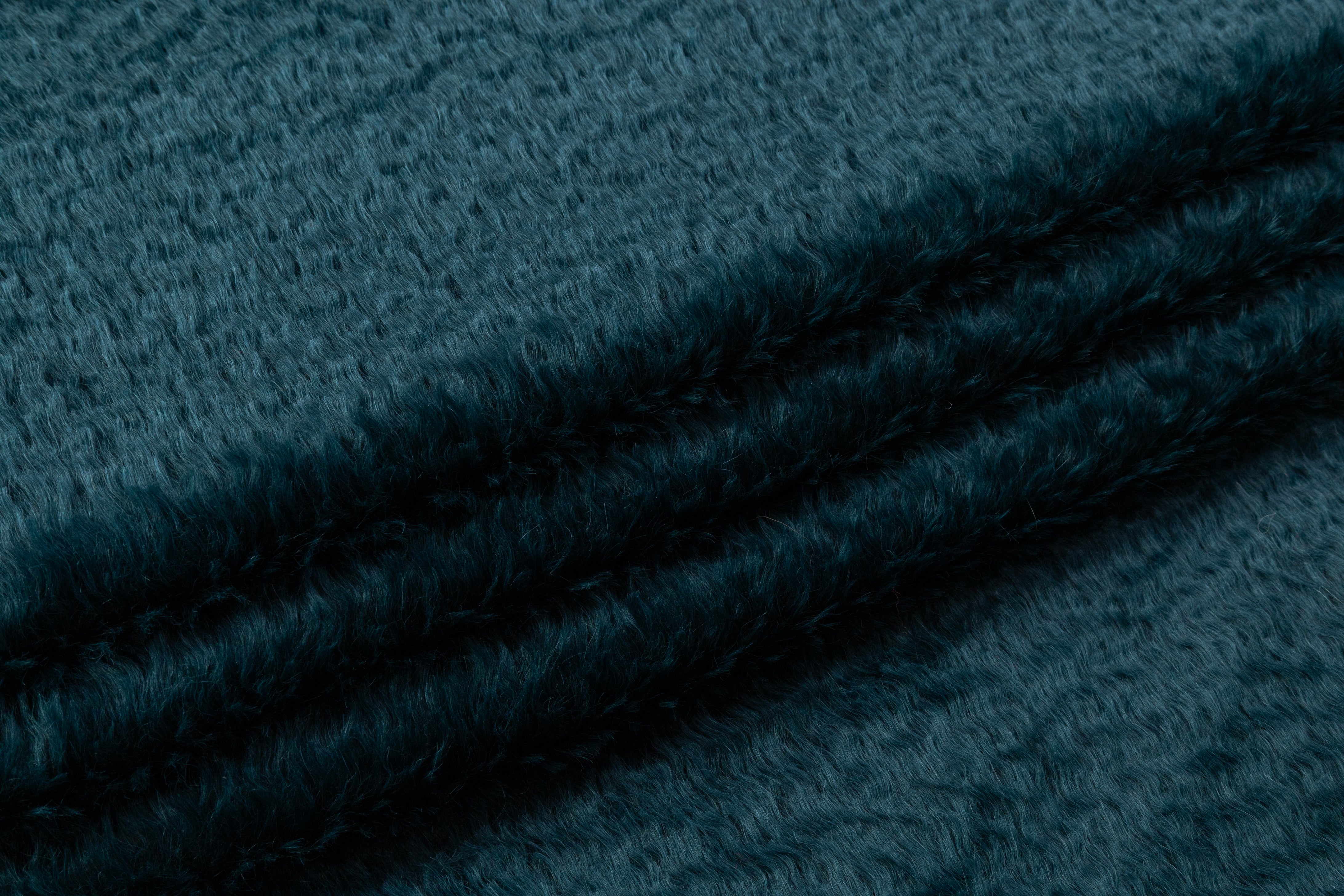 Italian Alpaca Wool Coating - Teal Blue
