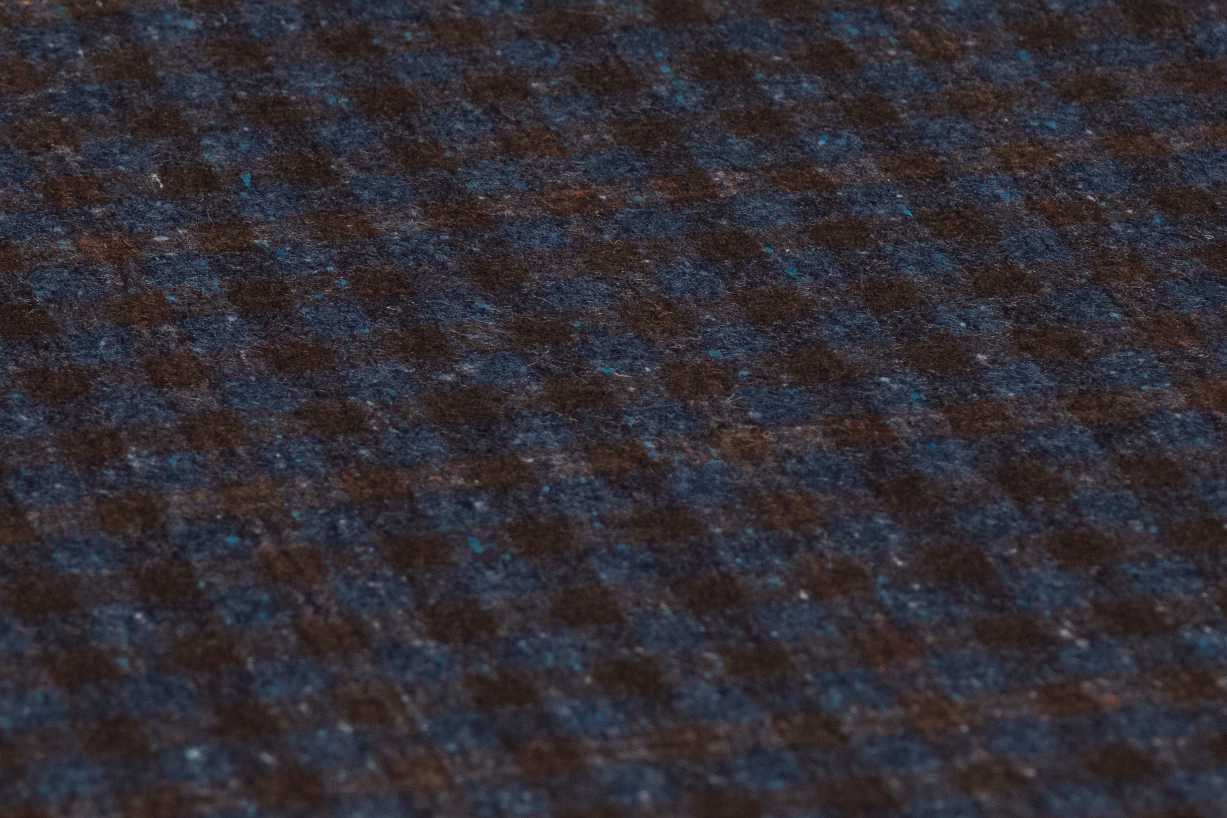 Checked Italian Wool Cashmere Silk - Navy / Brown