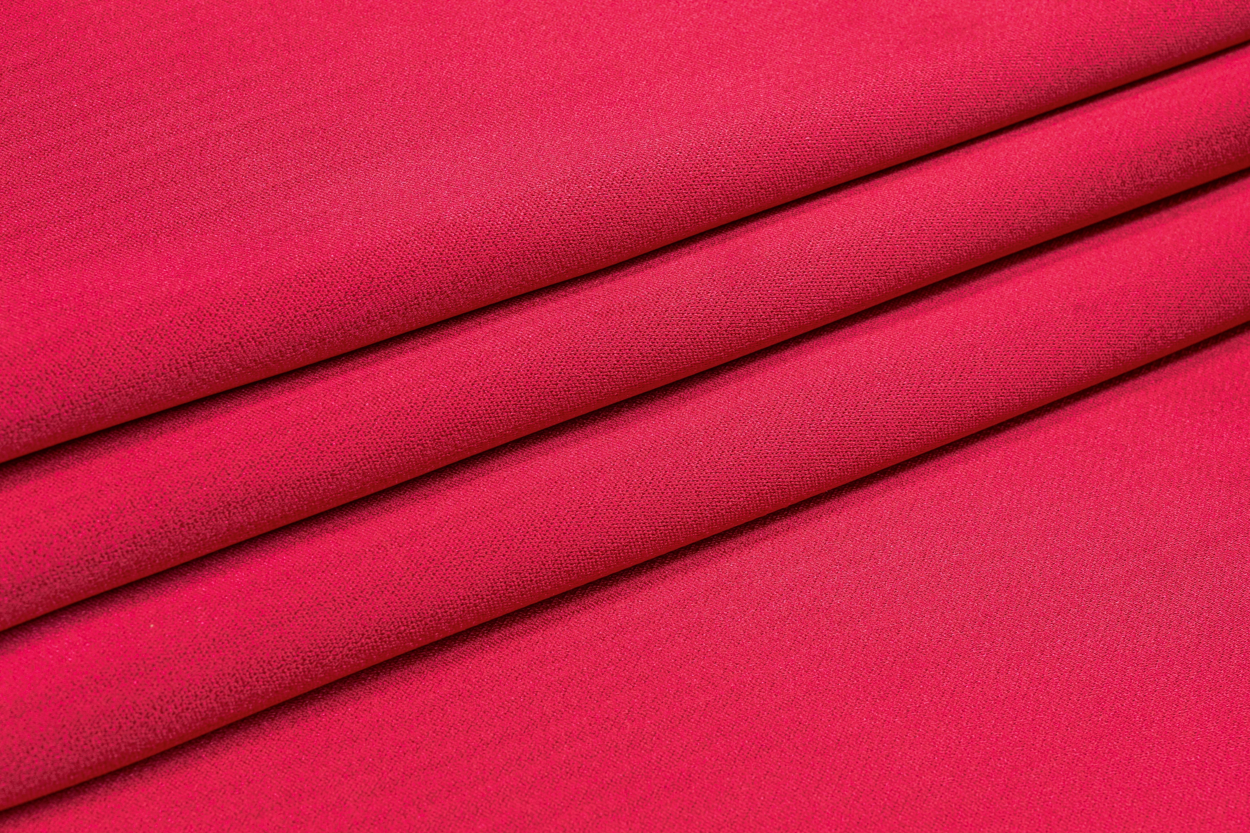 Textured Italian Silk Viscose Satin - Raspberry