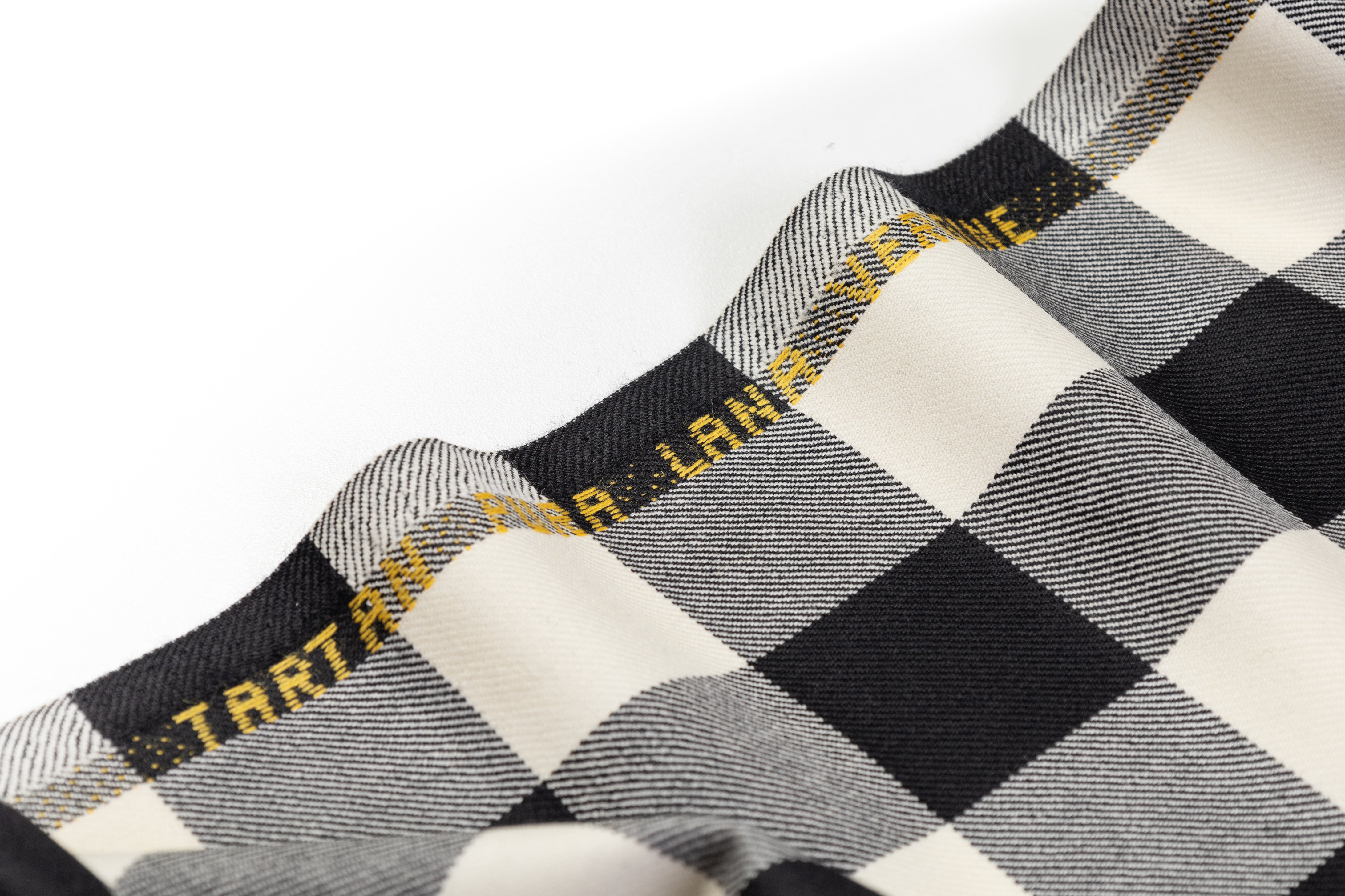 Tartan Italian Wool Suiting - Black / Off White