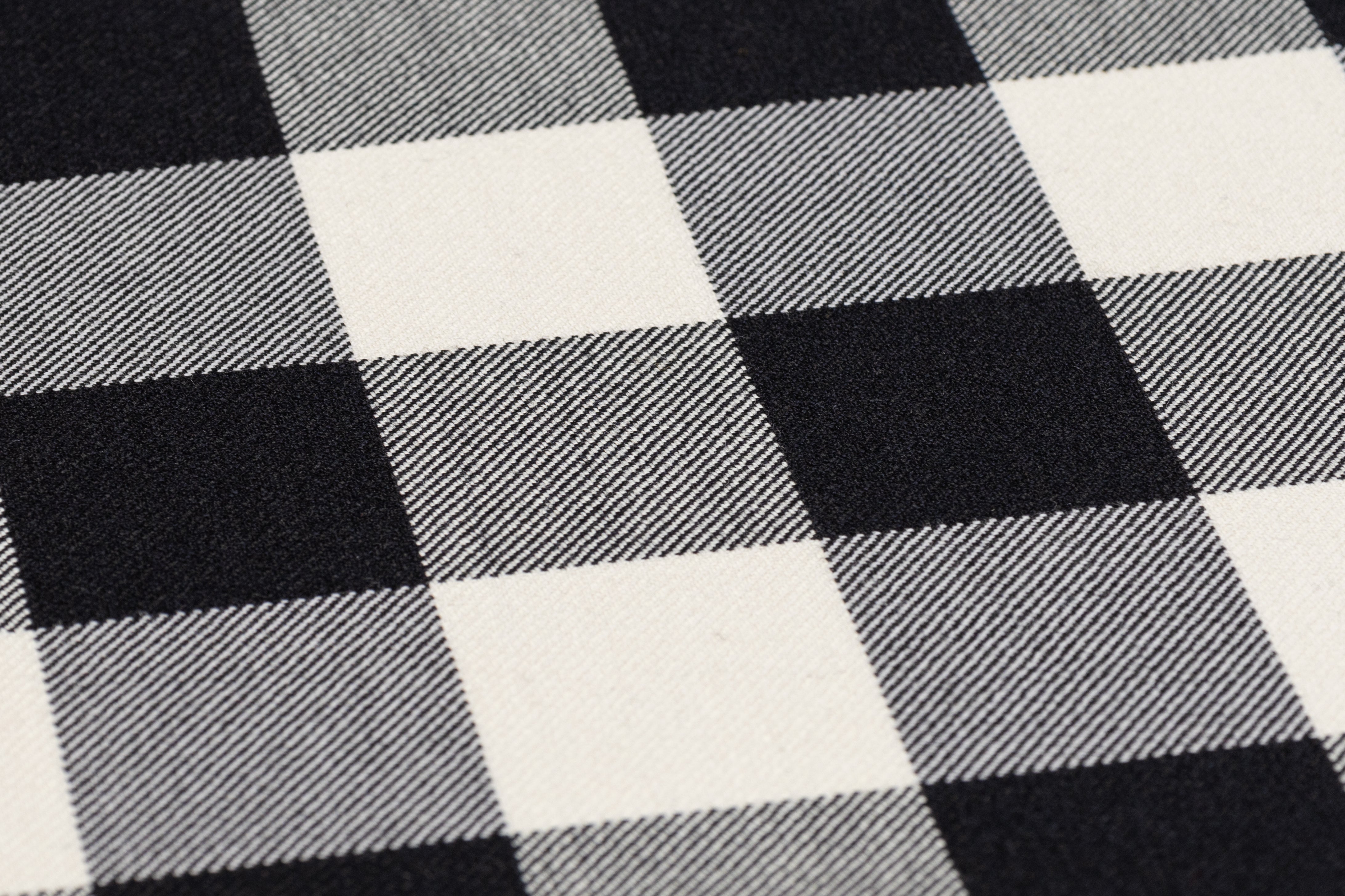 Tartan Italian Wool Suiting - Black / Off White