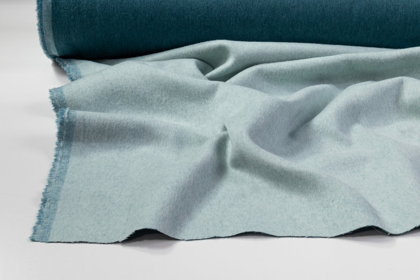 Double Faced Italian Alpaca Wool Coating - Blue