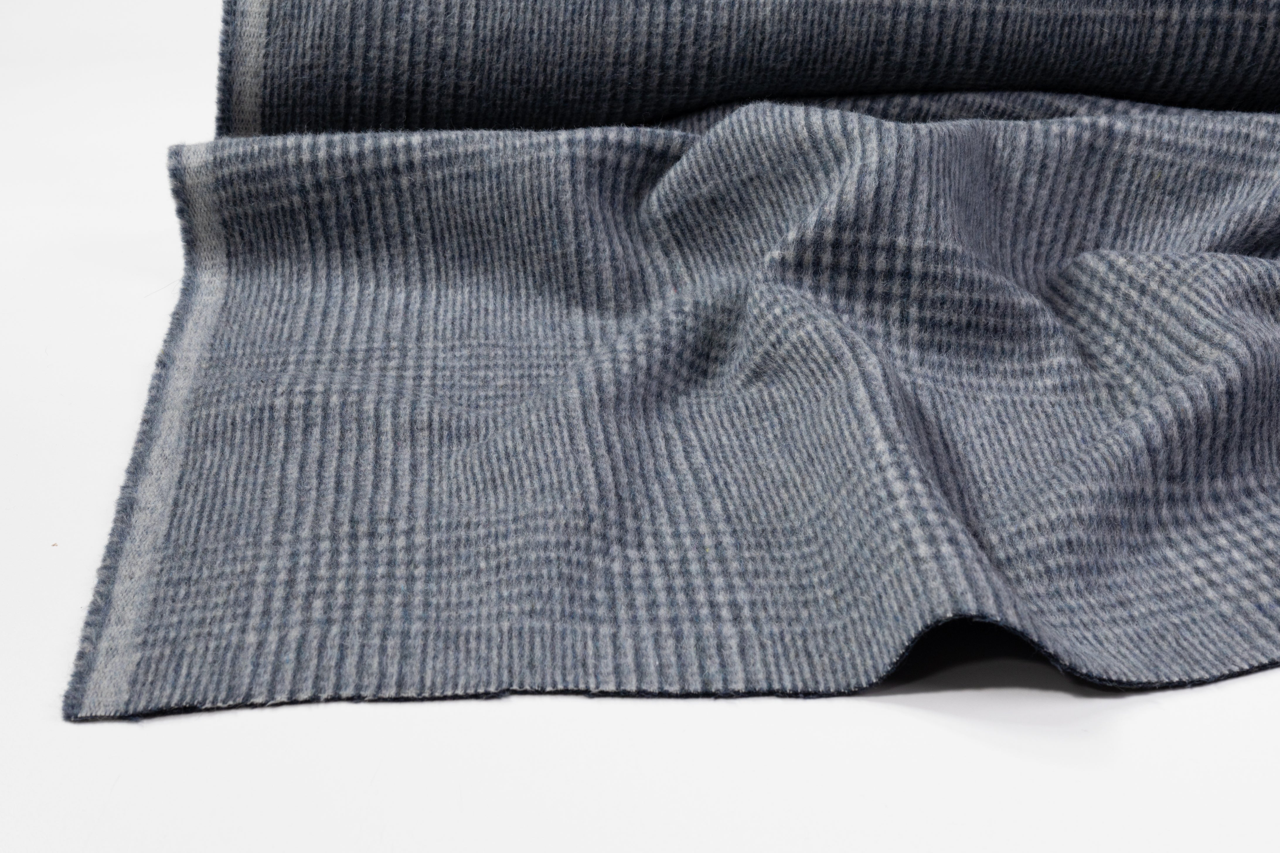 Double Faced Italian Alpaca Wool Coating - Blue