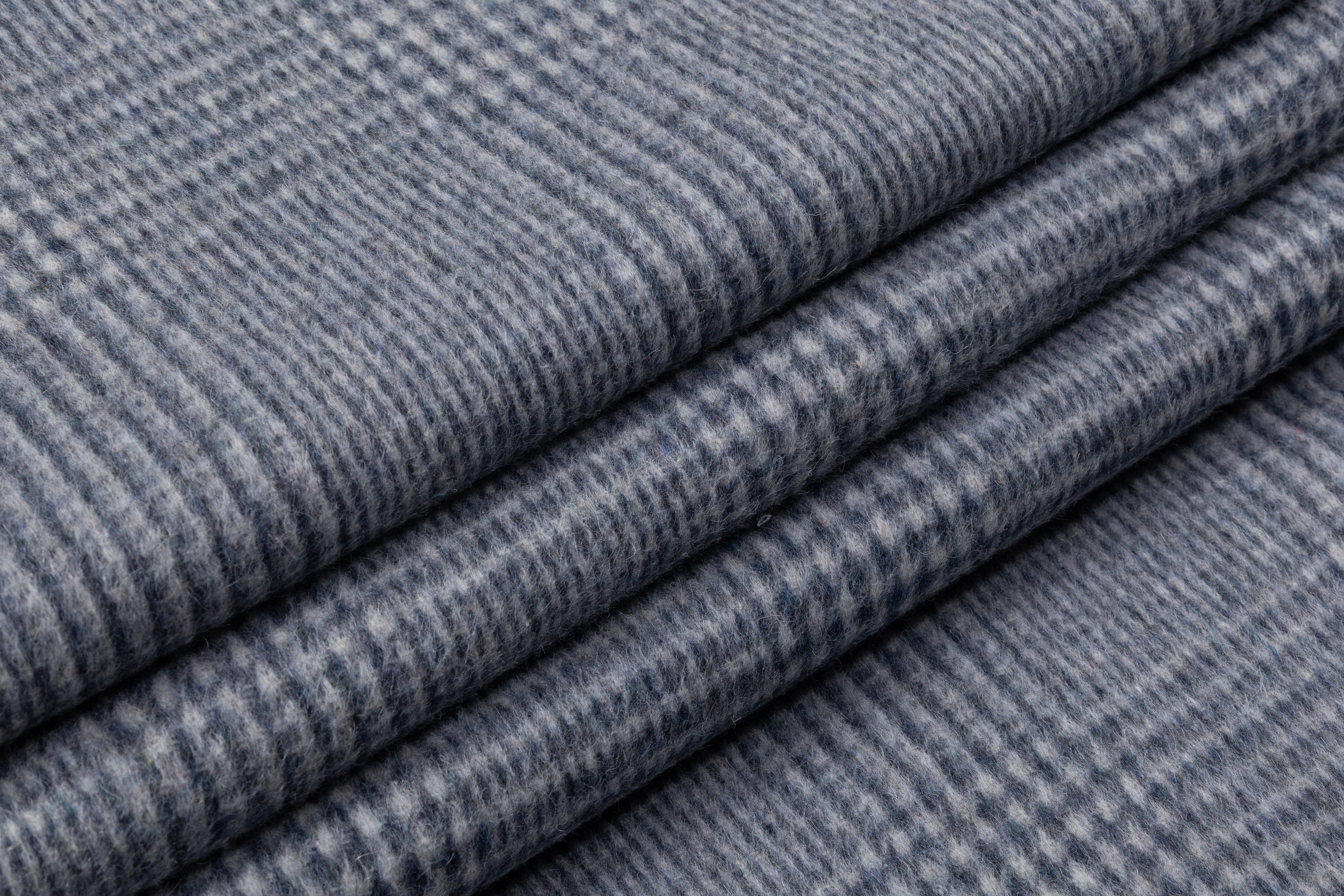 Double Faced Italian Alpaca Wool Coating - Blue