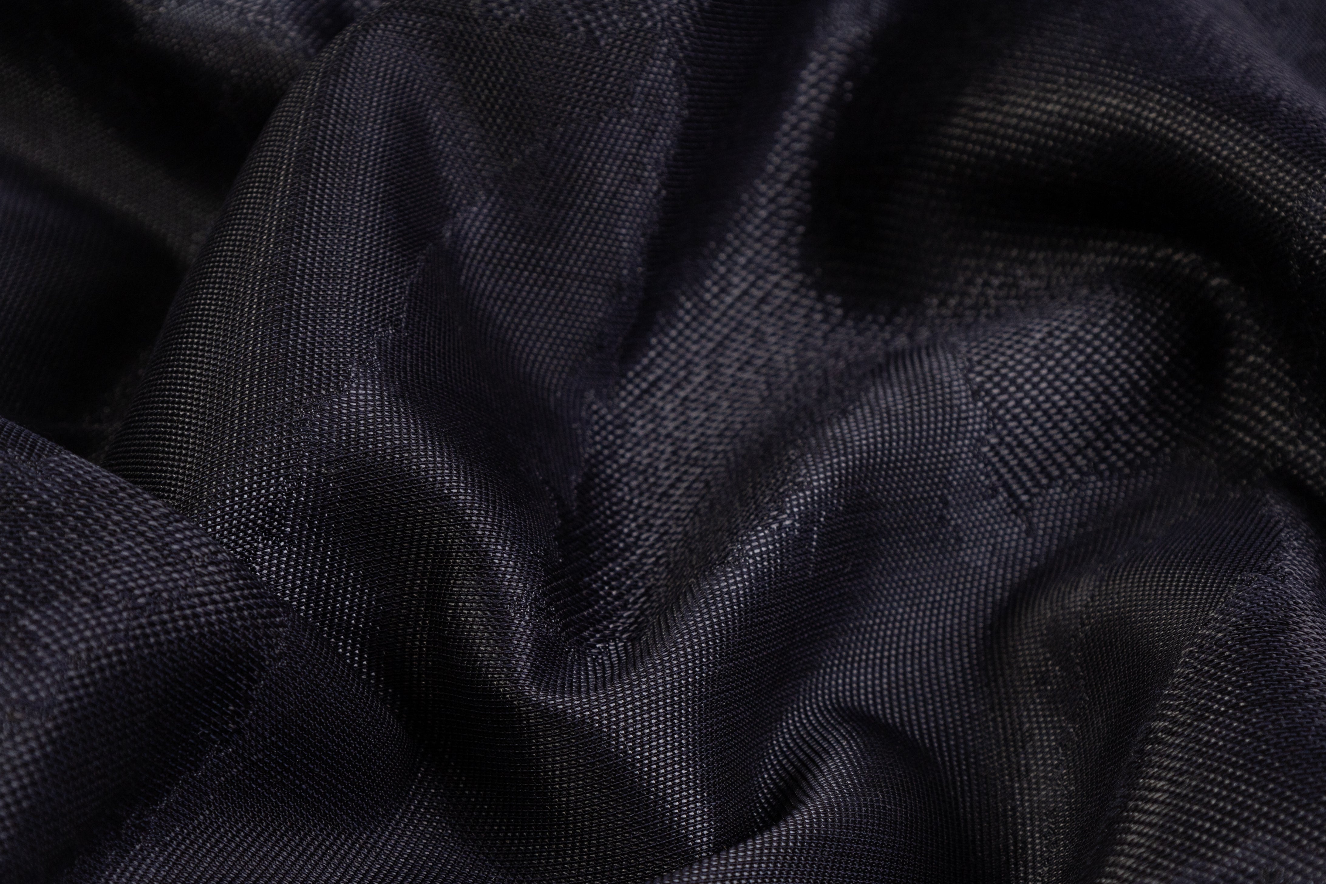 Houndstooth Italian Wool Blend Brocade - Black