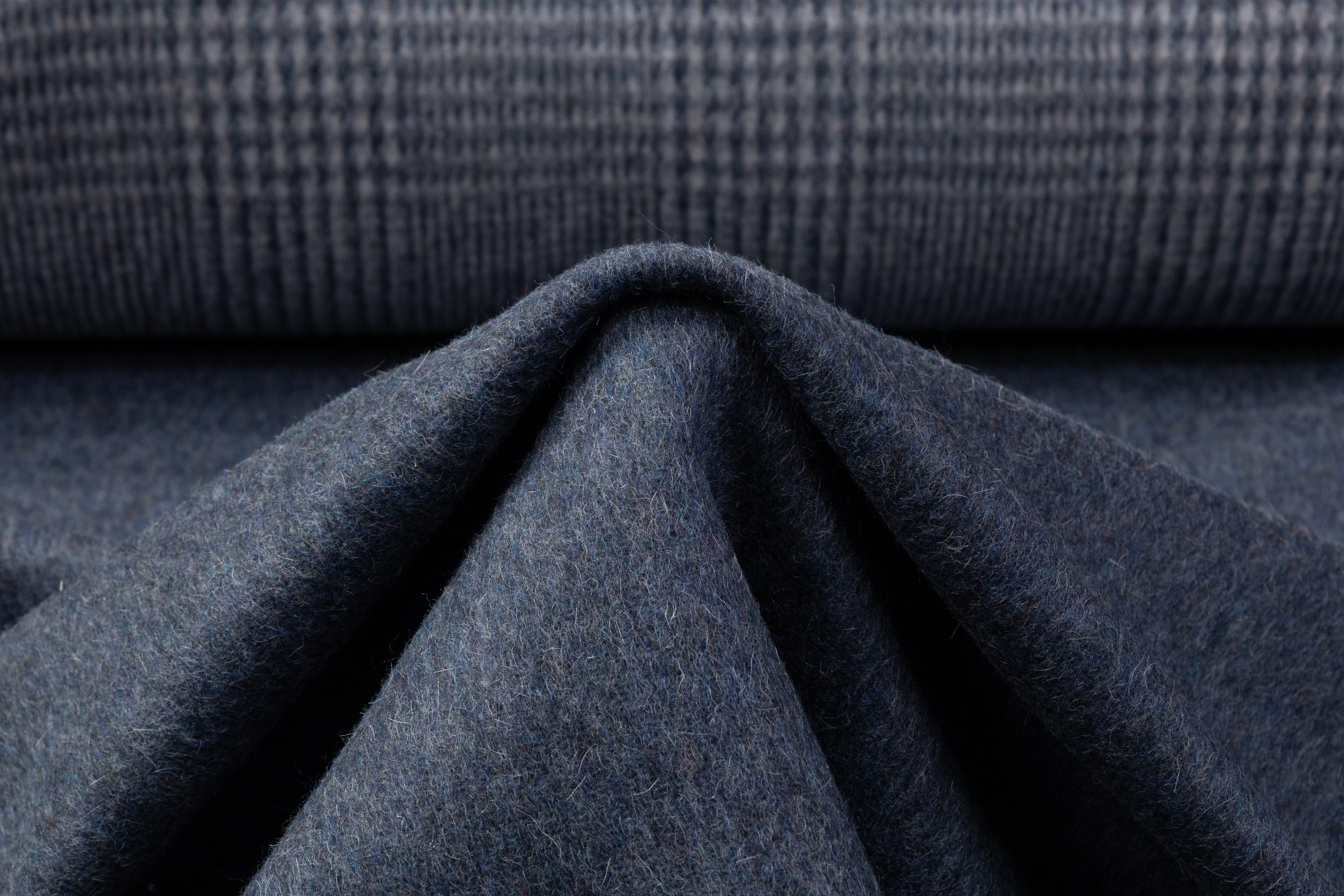 Double Faced Italian Alpaca Wool Coating - Blue