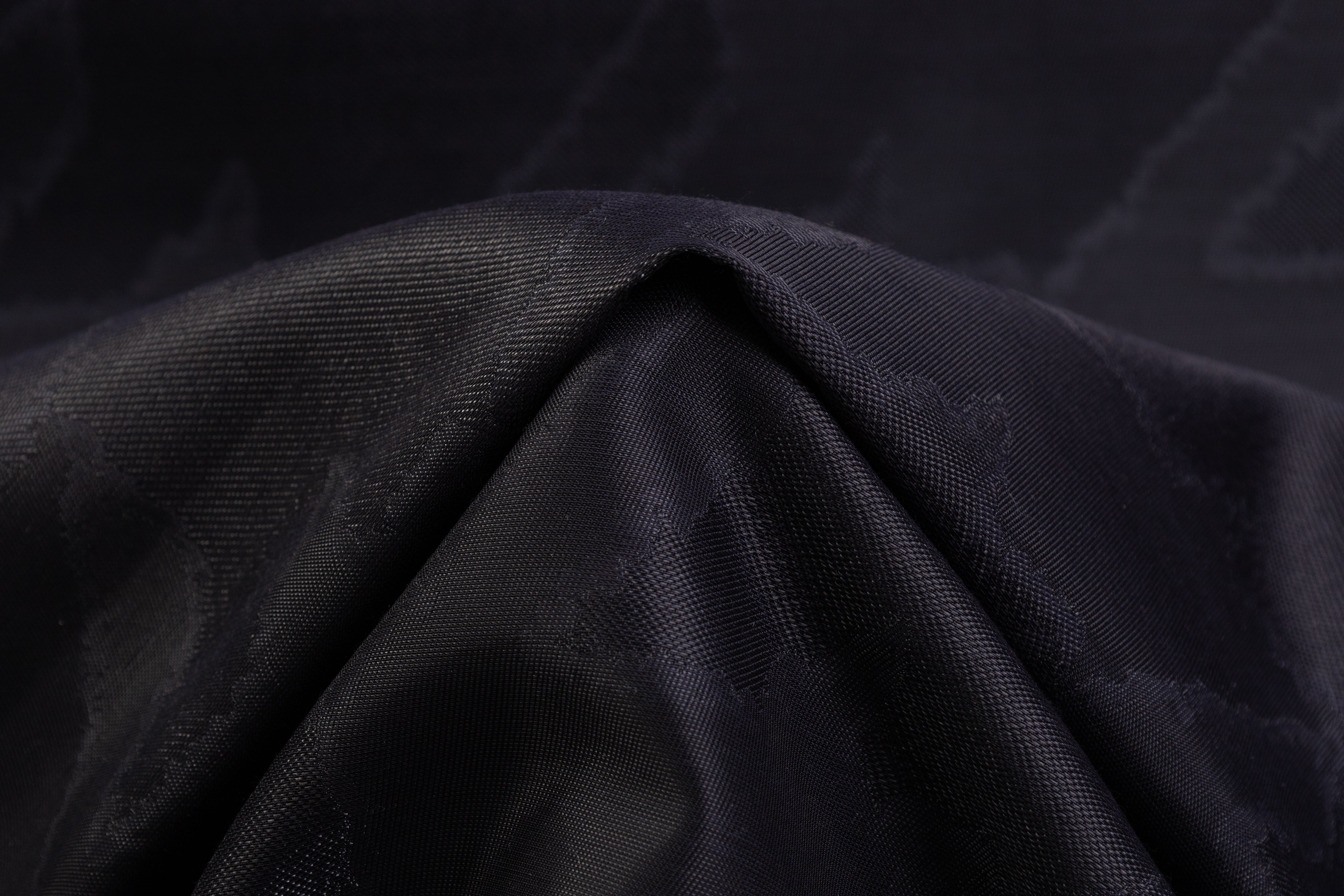 Houndstooth Italian Wool Blend Brocade - Black