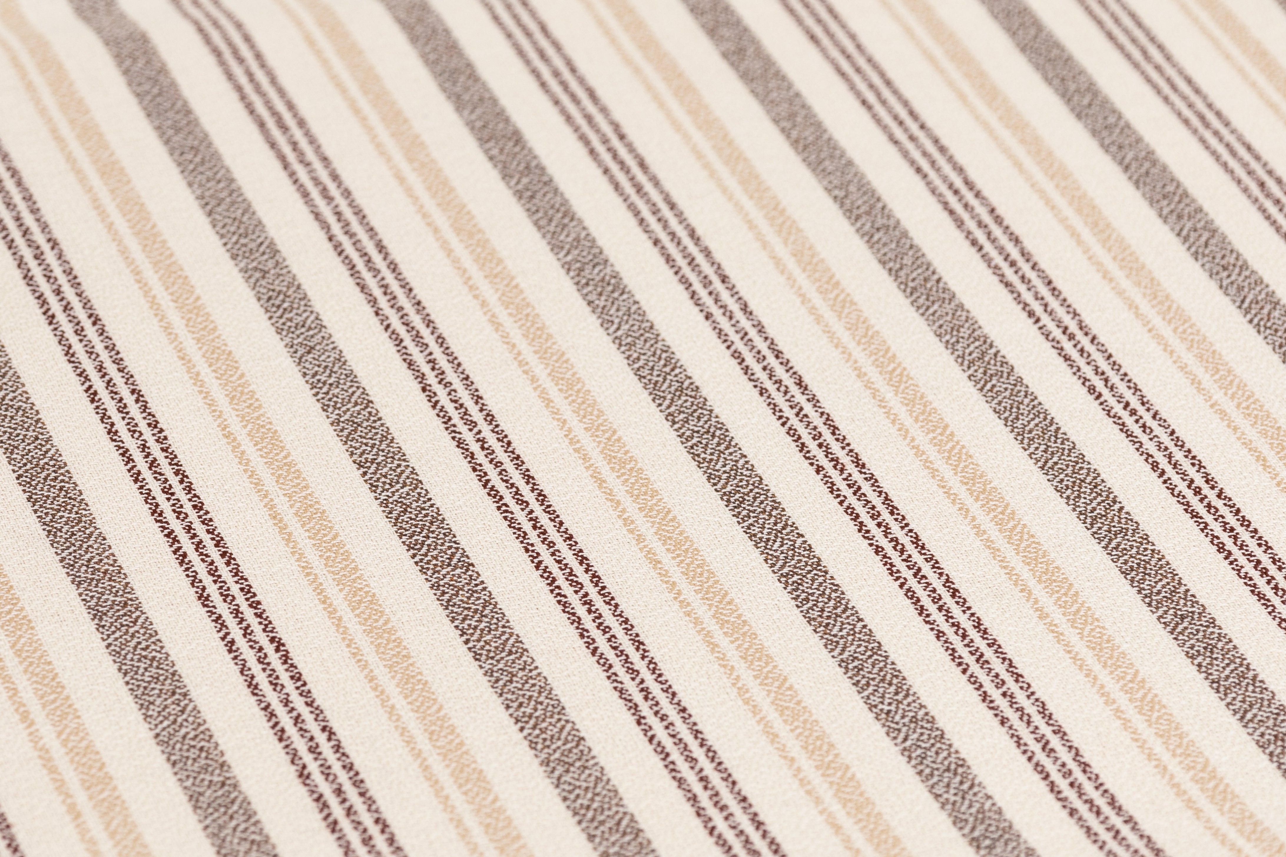Striped Italian Wool Suiting - Cream / Taupe