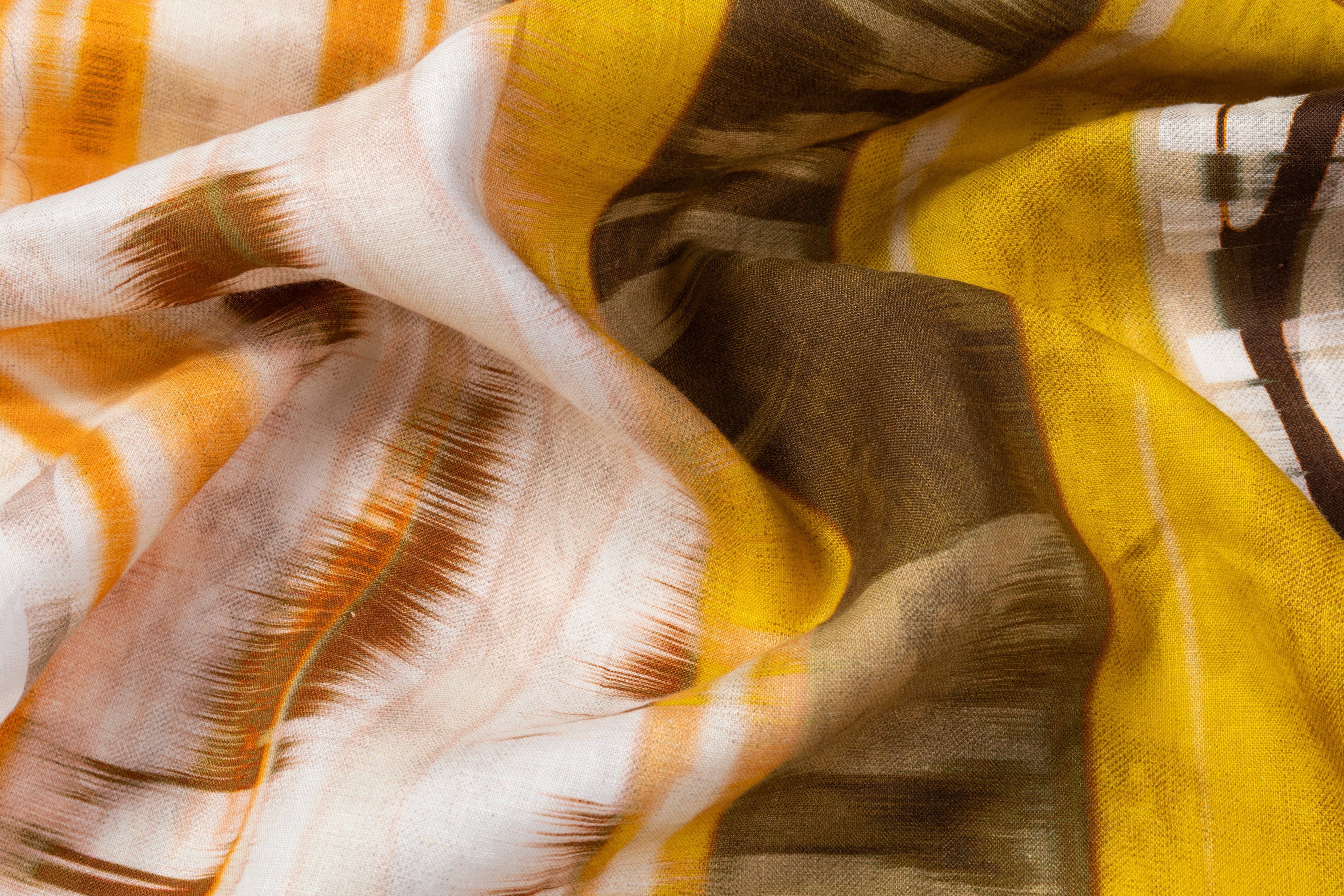 Abstract Italian Linen - Brown / Yellow / Orange