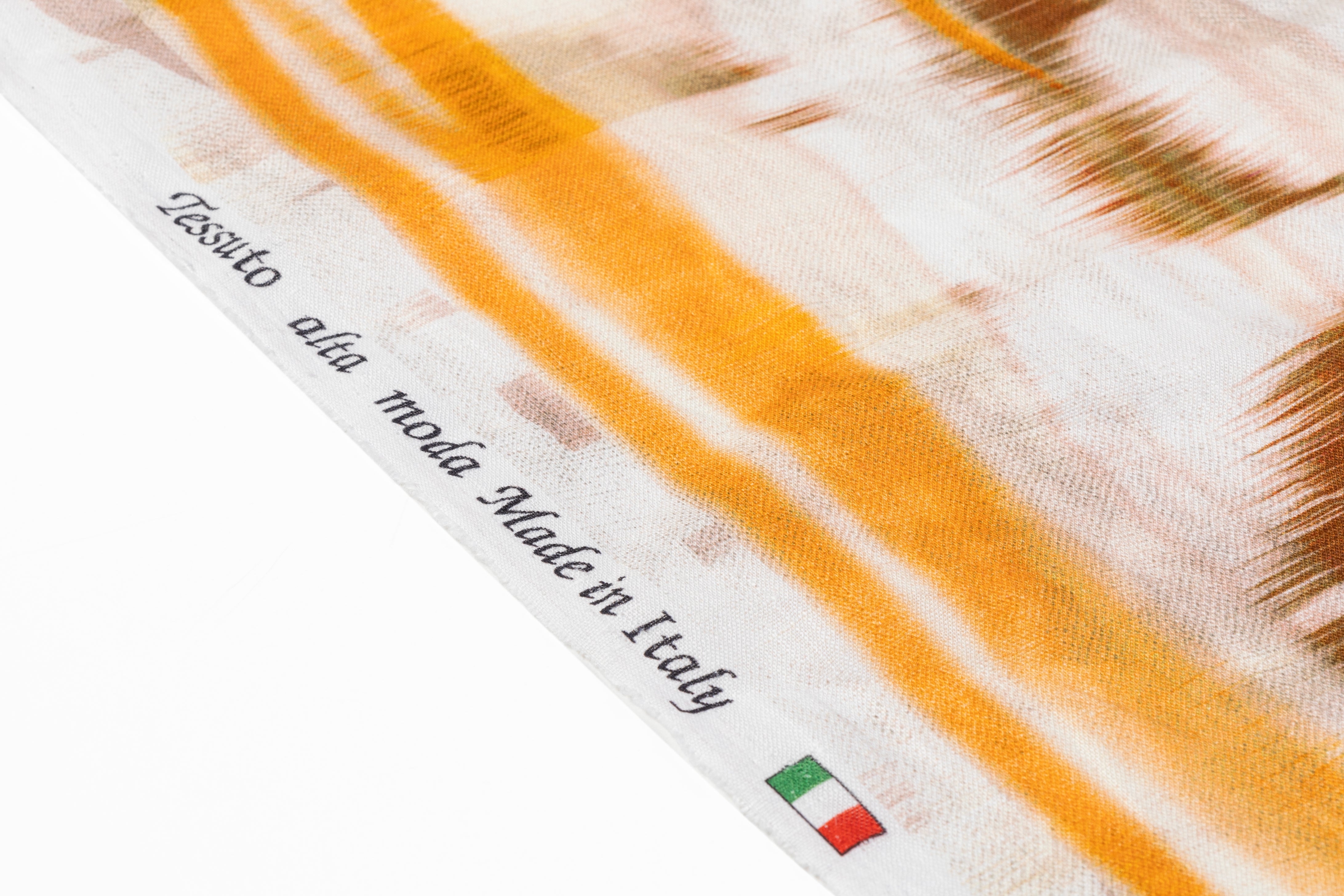 Abstract Italian Linen - Brown / Yellow / Orange
