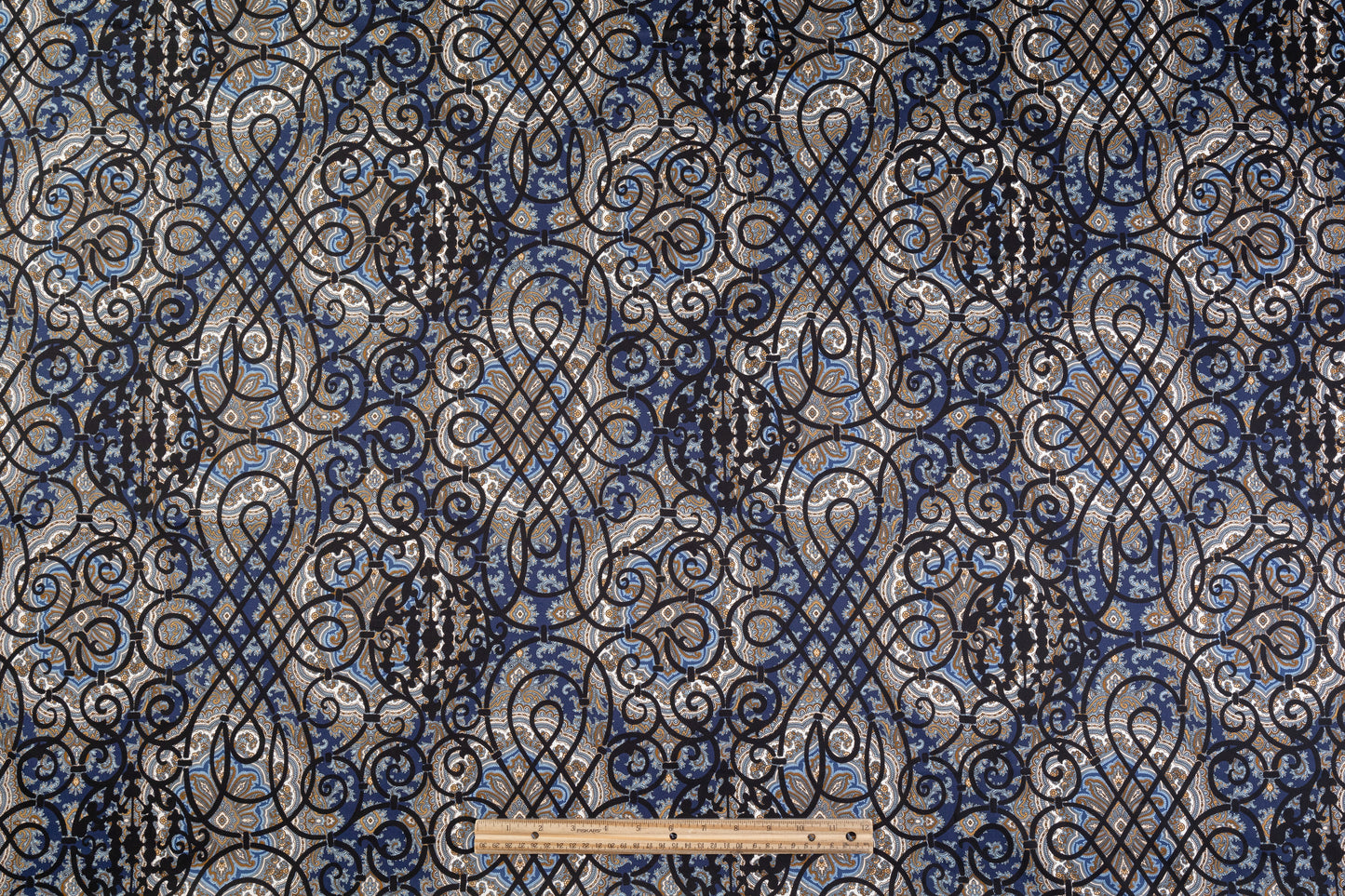 Emanuel Ungaro - Paisley Lattice Italian Cotton Sateen - Navy / Black / Brown