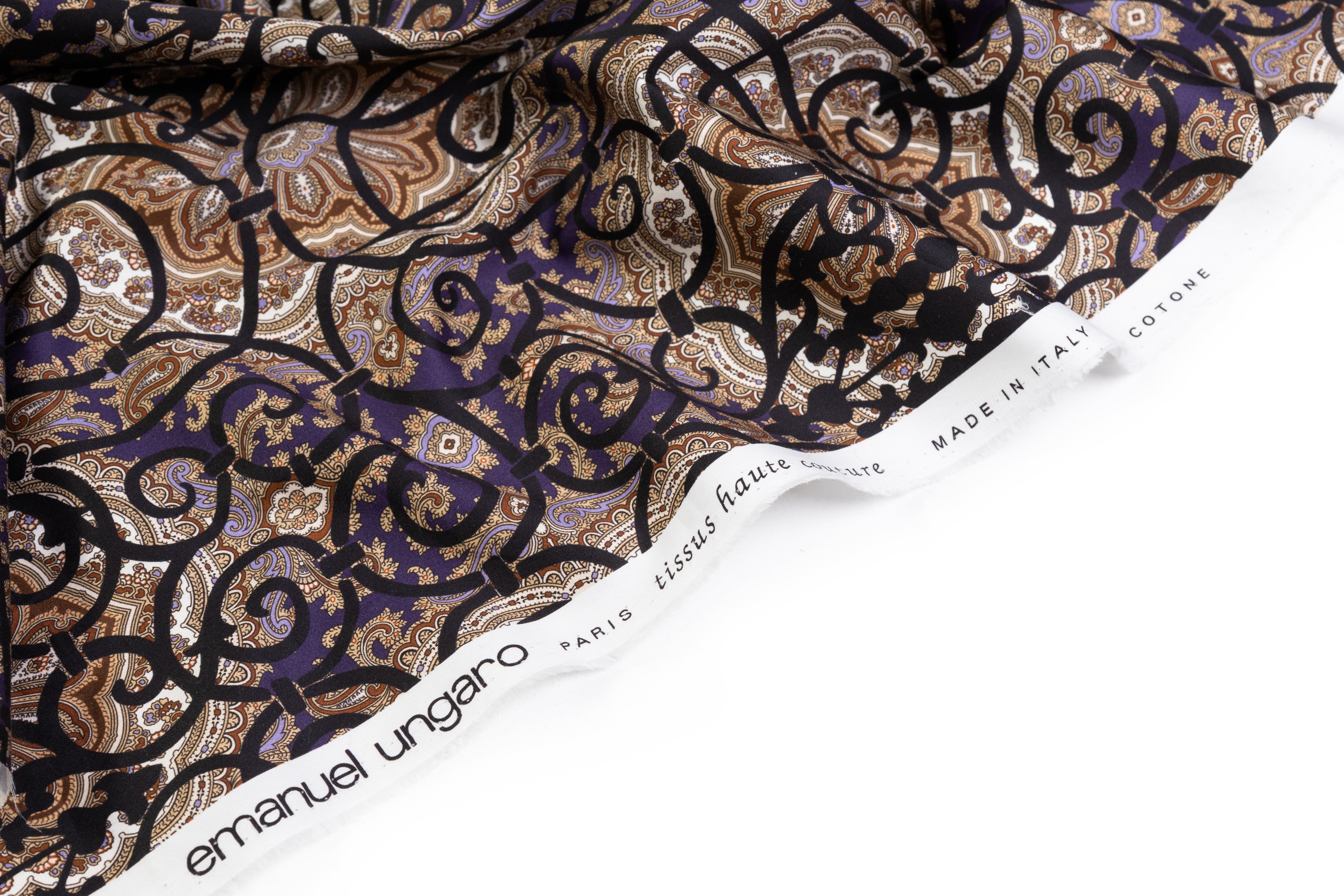 Emanuel Ungaro - Paisley Lattice Italian Cotton Sateen - Brown / Purple / Black