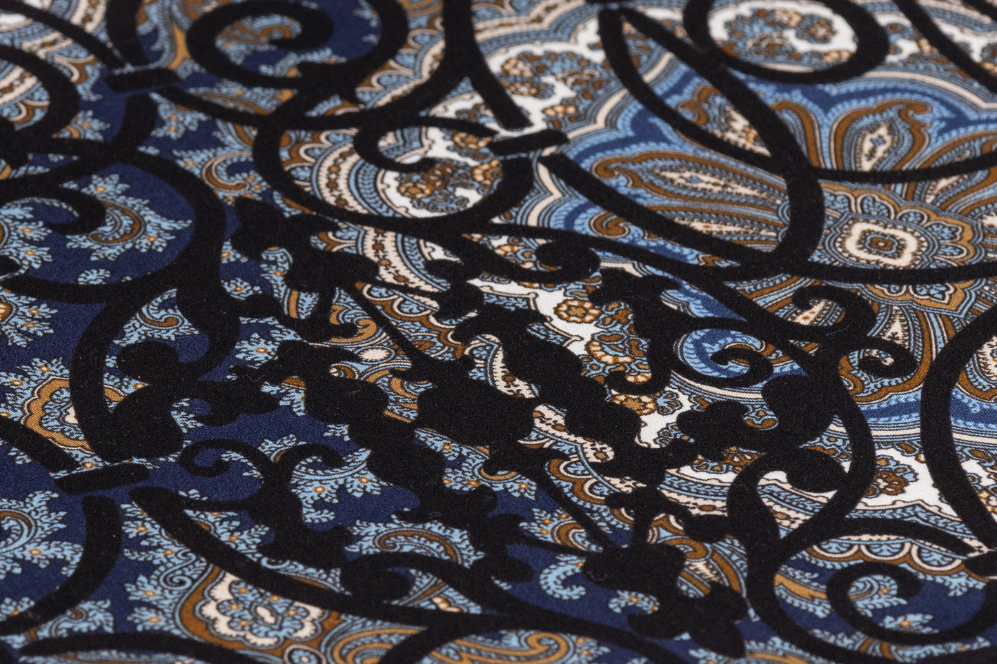 Emanuel Ungaro - Paisley Lattice Italian Cotton Sateen - Navy / Black / Brown