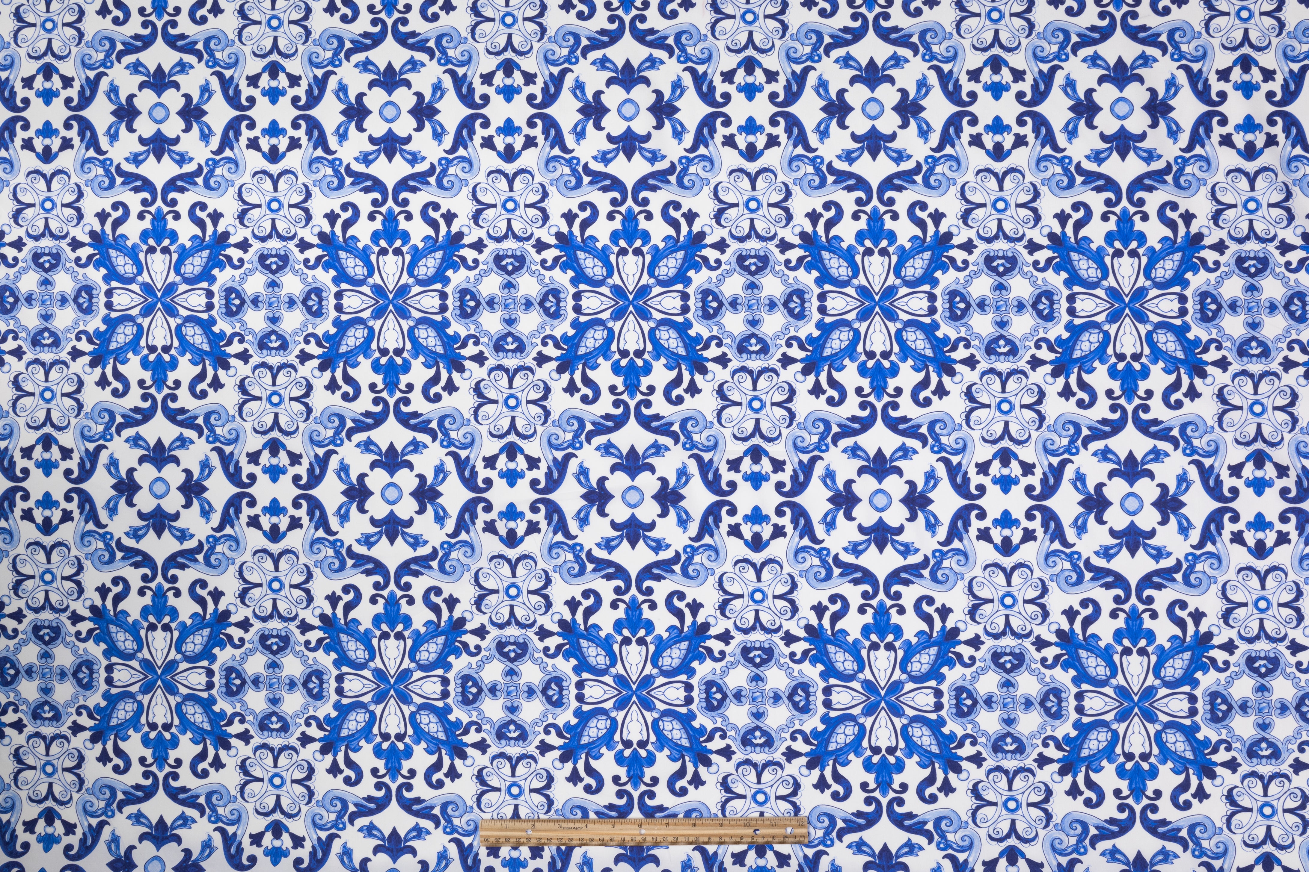 Max Mara - Printed Italian Cotton - Blue / White