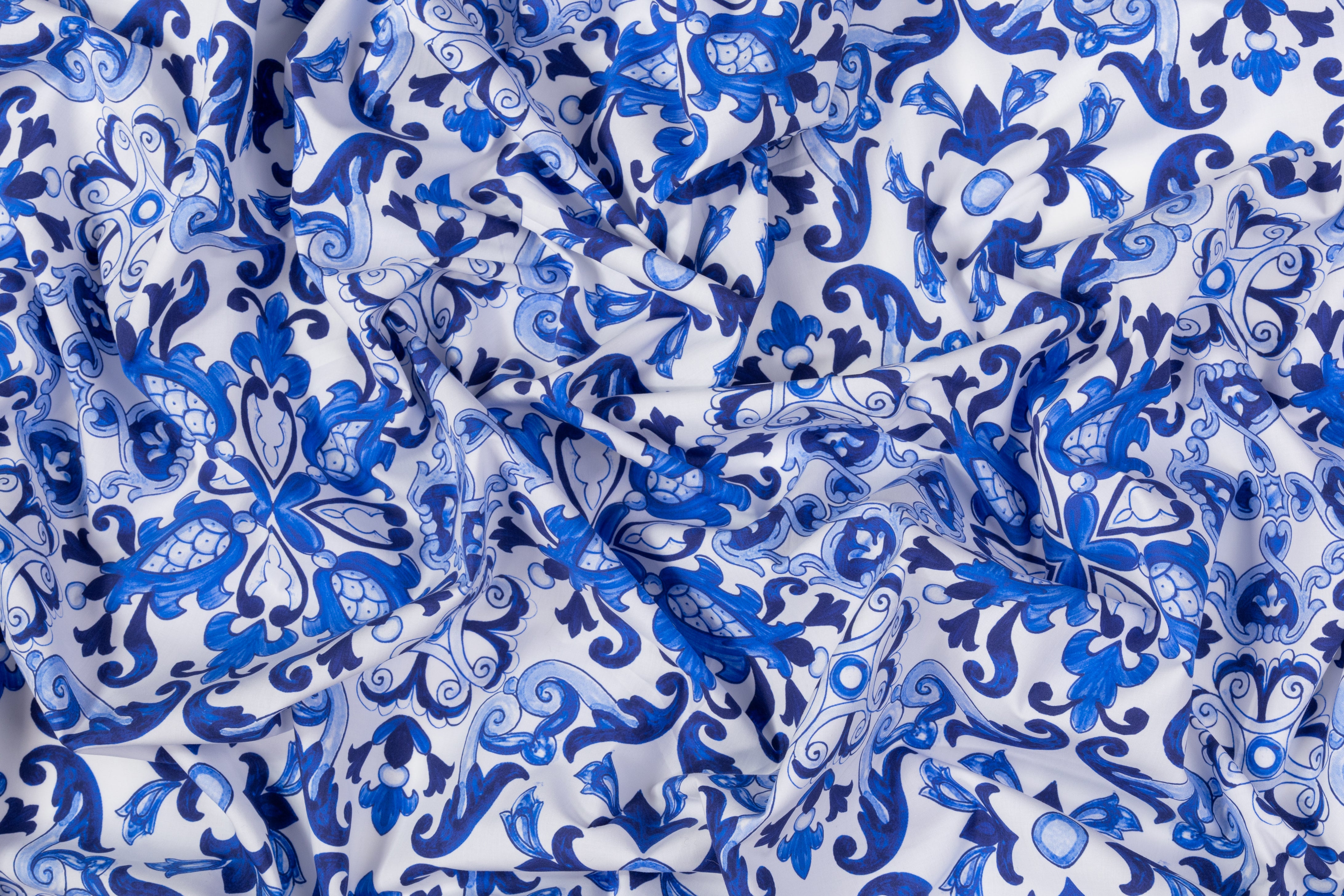 Max Mara - Printed Italian Cotton - Blue / White