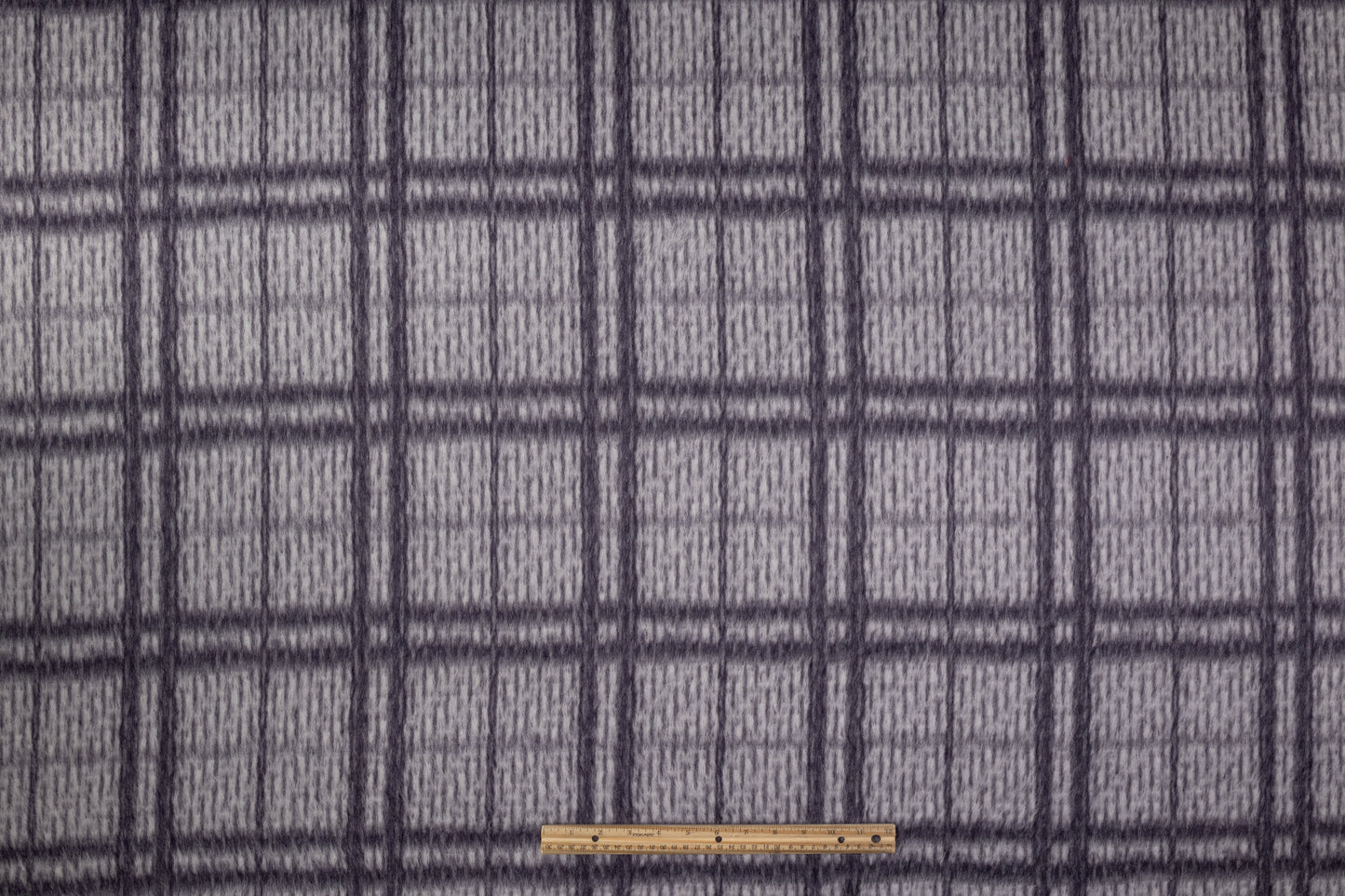 Checked Italian Alpaca Wool Coating - Gray / Purple