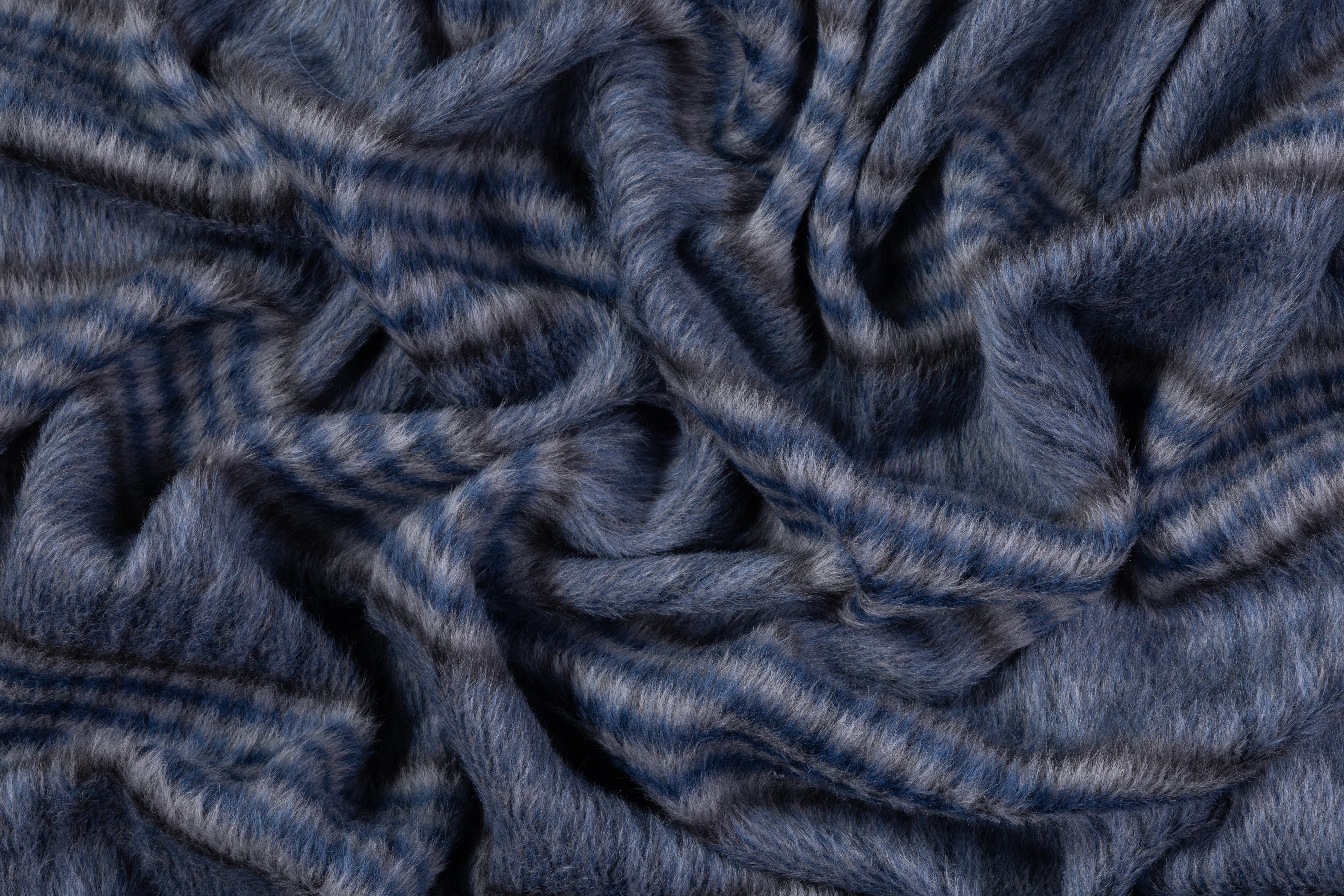 Checked Italian Baby Alpaca Coating - Blue