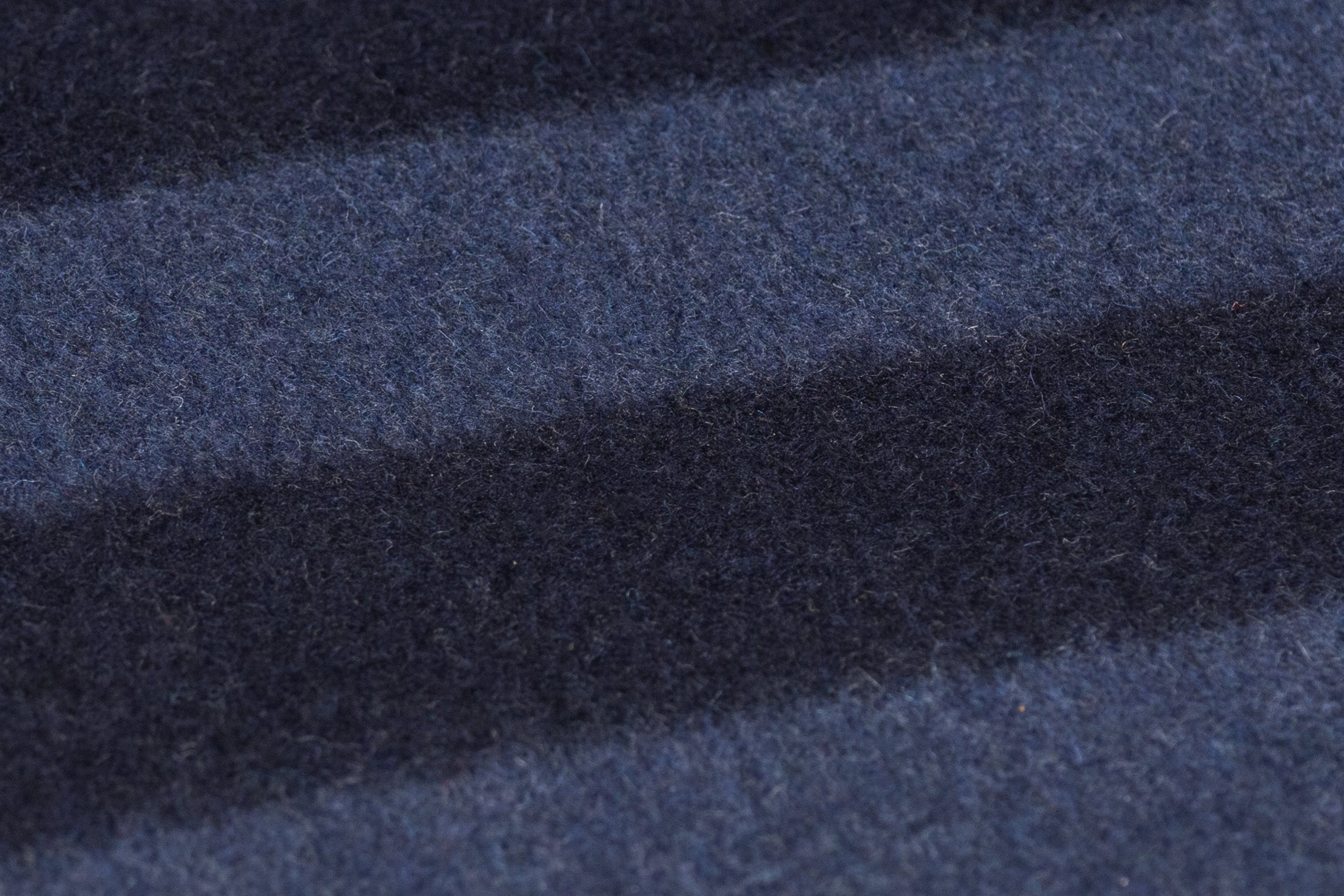 Striped Italian Wool Blend Coating - Navy