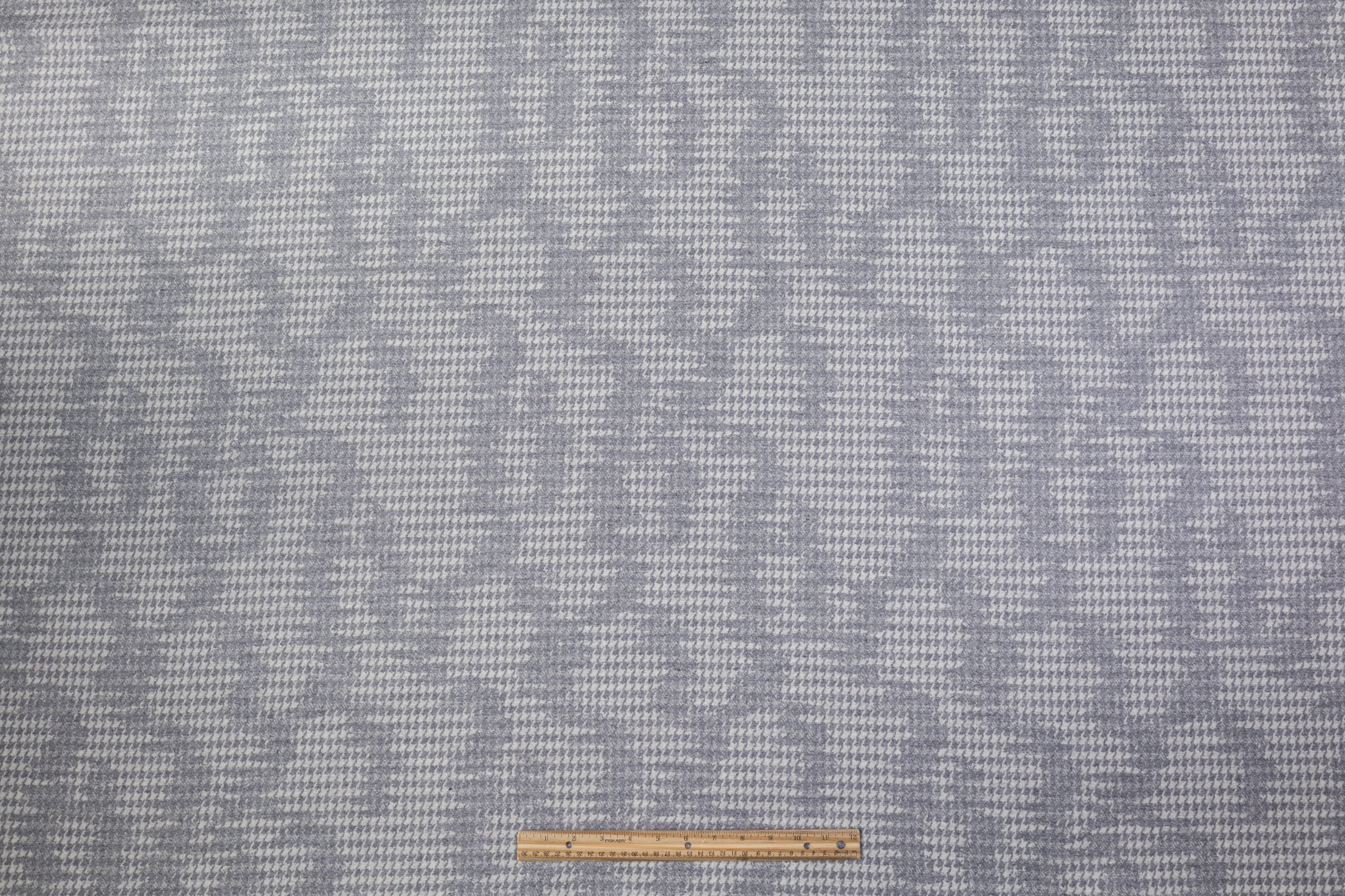 Abstract Houndstooth Italian Wool Coating - Gray