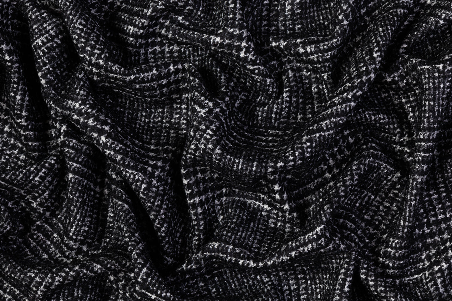 Glen Check Italian Wool Nylon Coating - Black / White