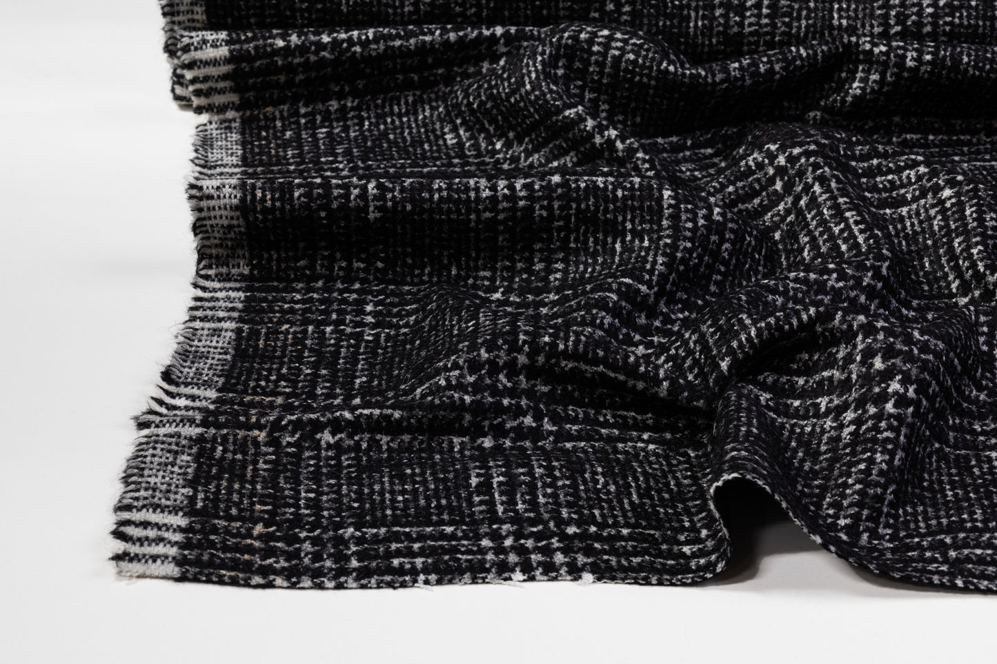Glen Check Italian Wool Nylon Coating - Black / White