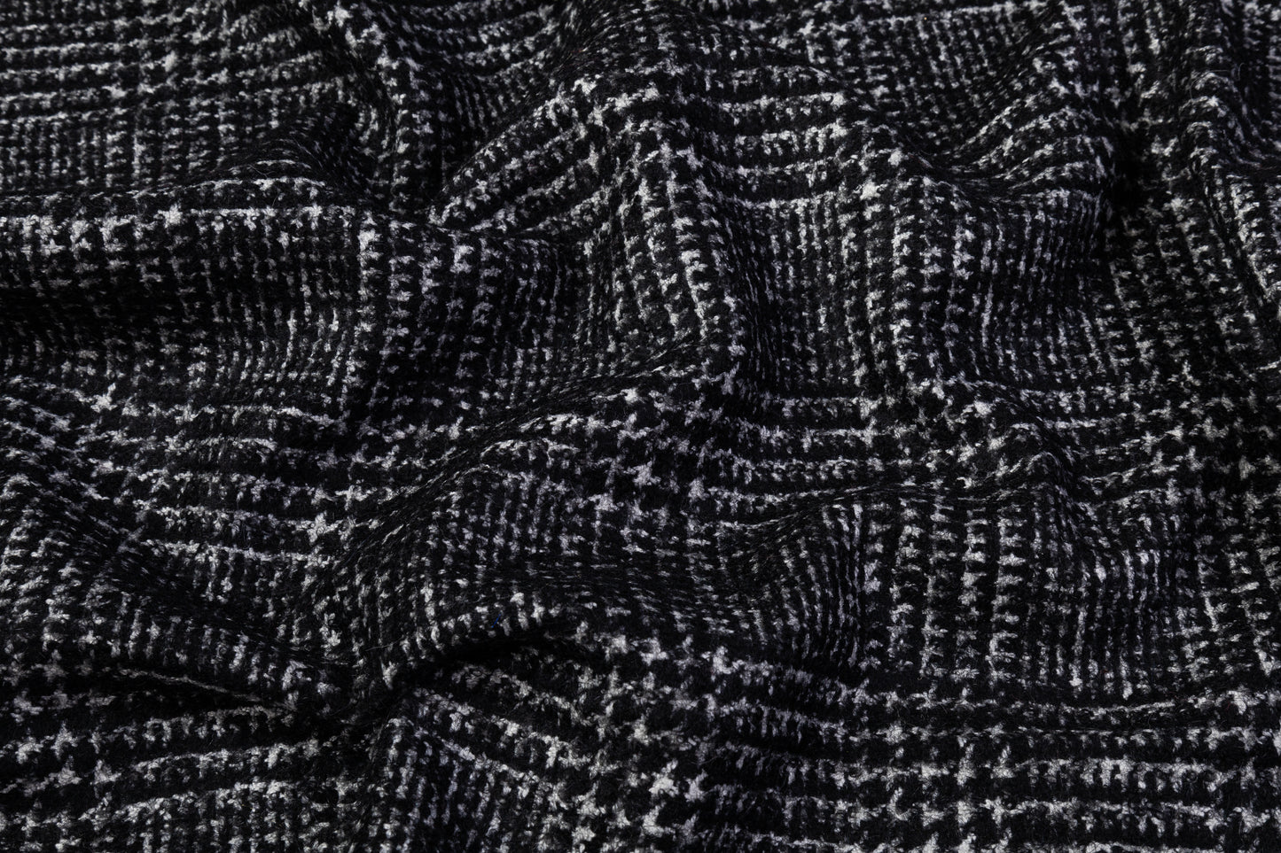 Glen Check Italian Wool Nylon Coating - Black / White