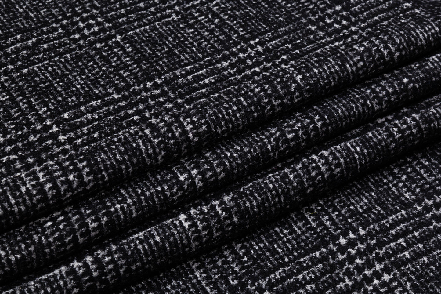 Glen Check Italian Wool Nylon Coating - Black / White