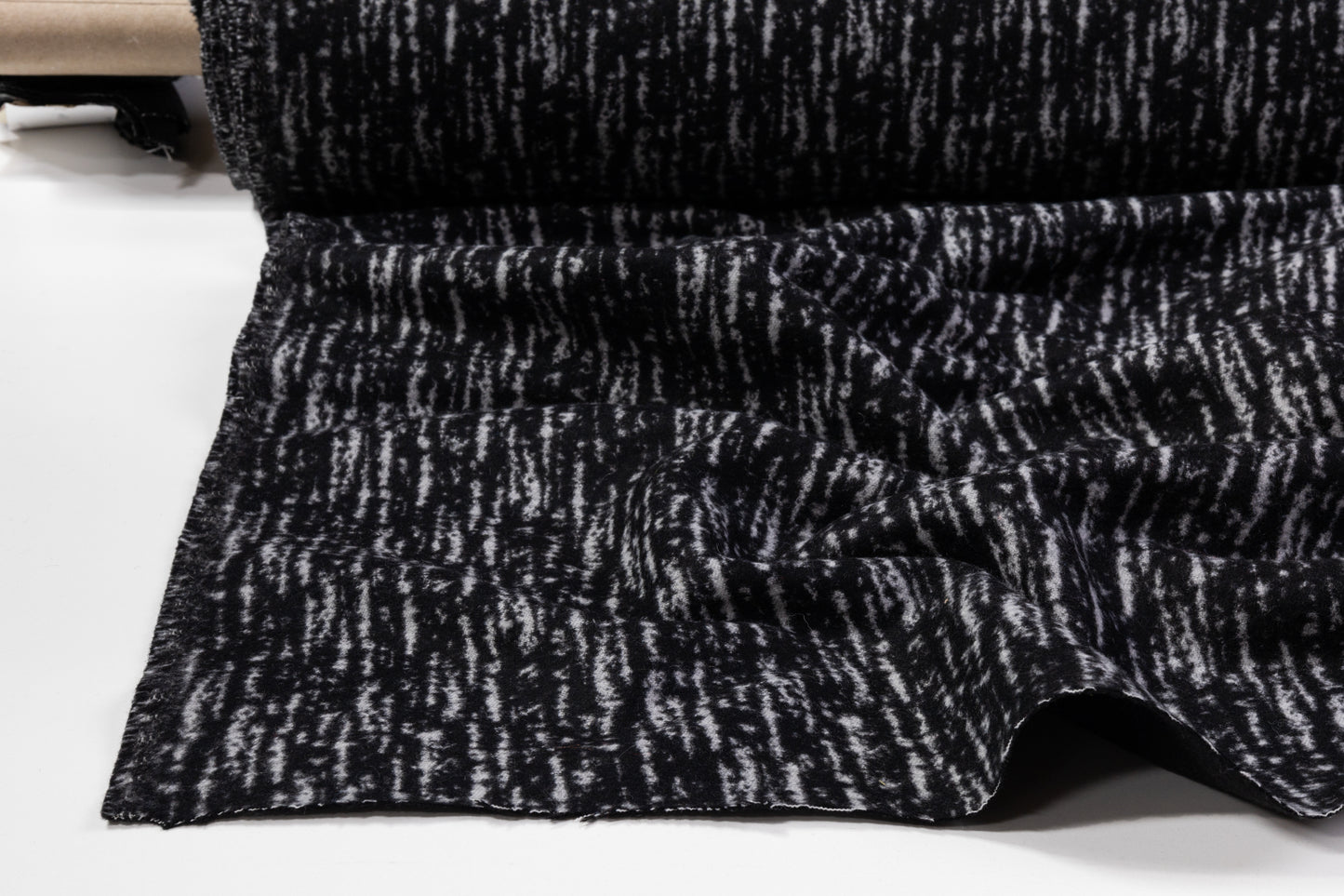 Double Faced Italian Wool Nylon Coating - Black / White