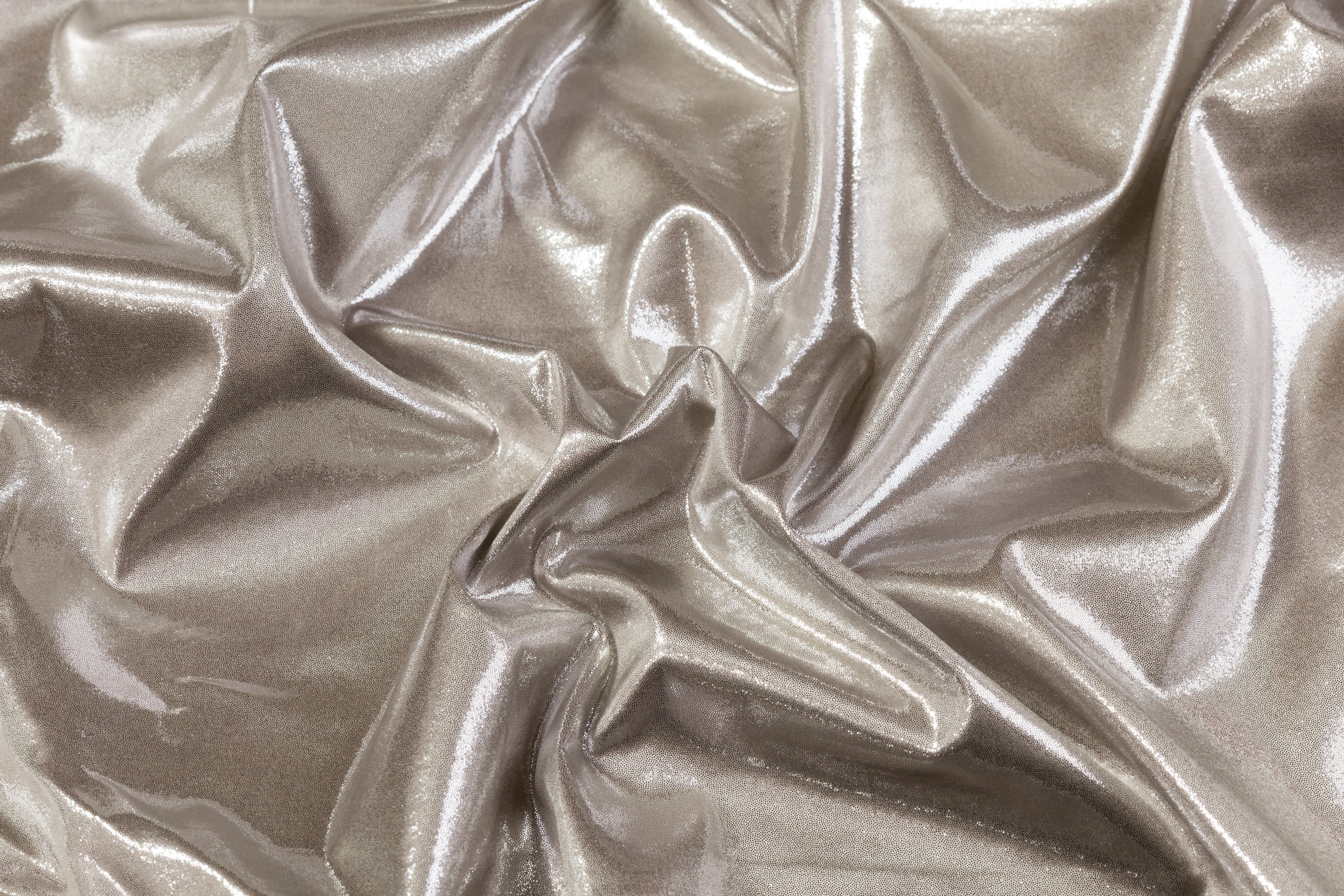 Laminated Italian Silk Charmeuse - Silver / Taupe