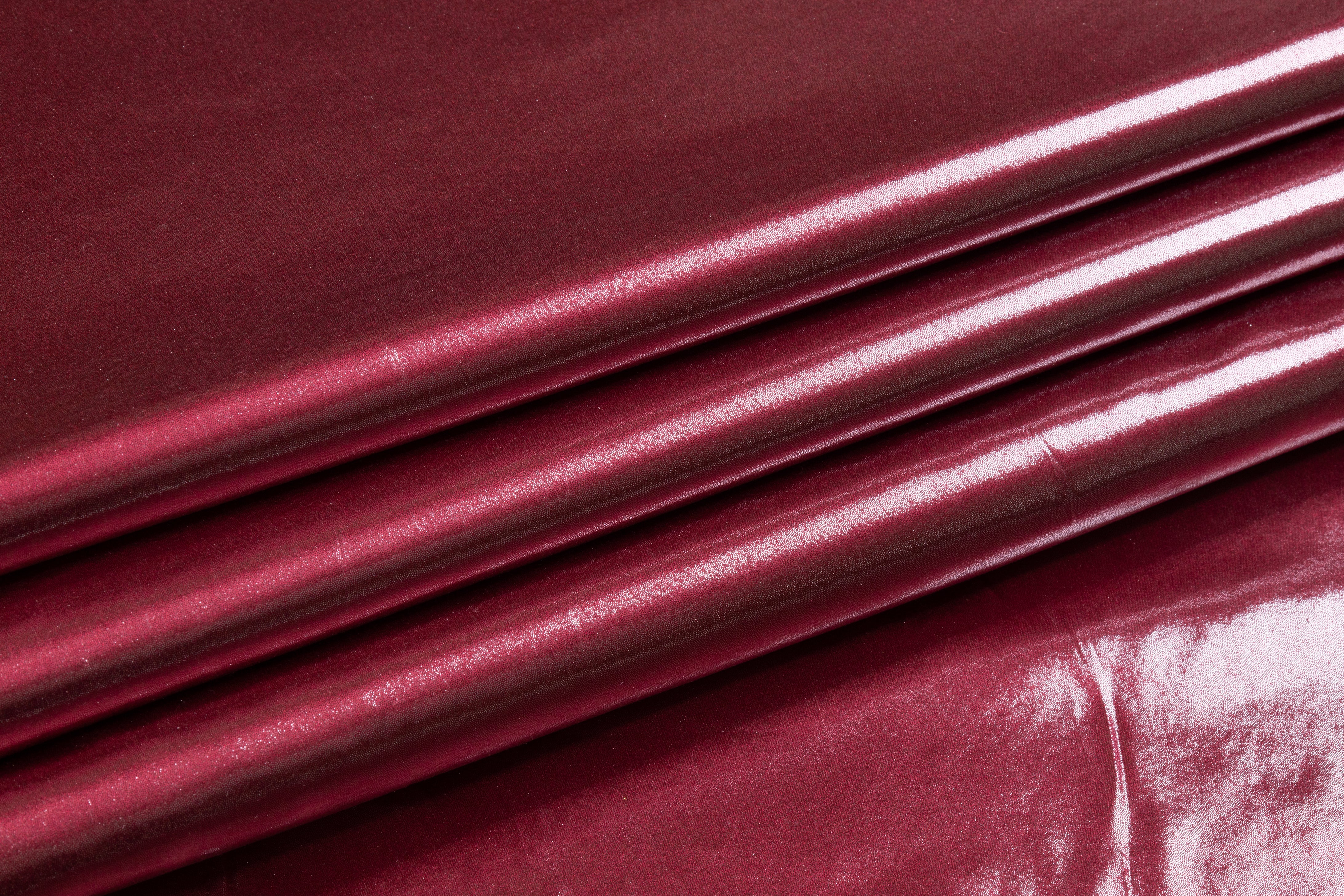 Laminated Italian Silk Charmeuse - Red / Silver