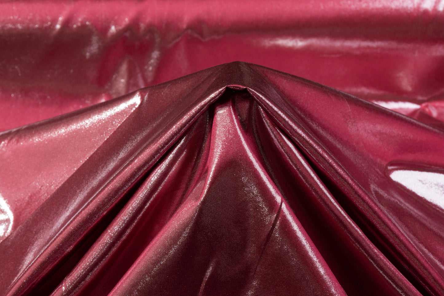 Laminated Italian Silk Charmeuse - Red / Silver